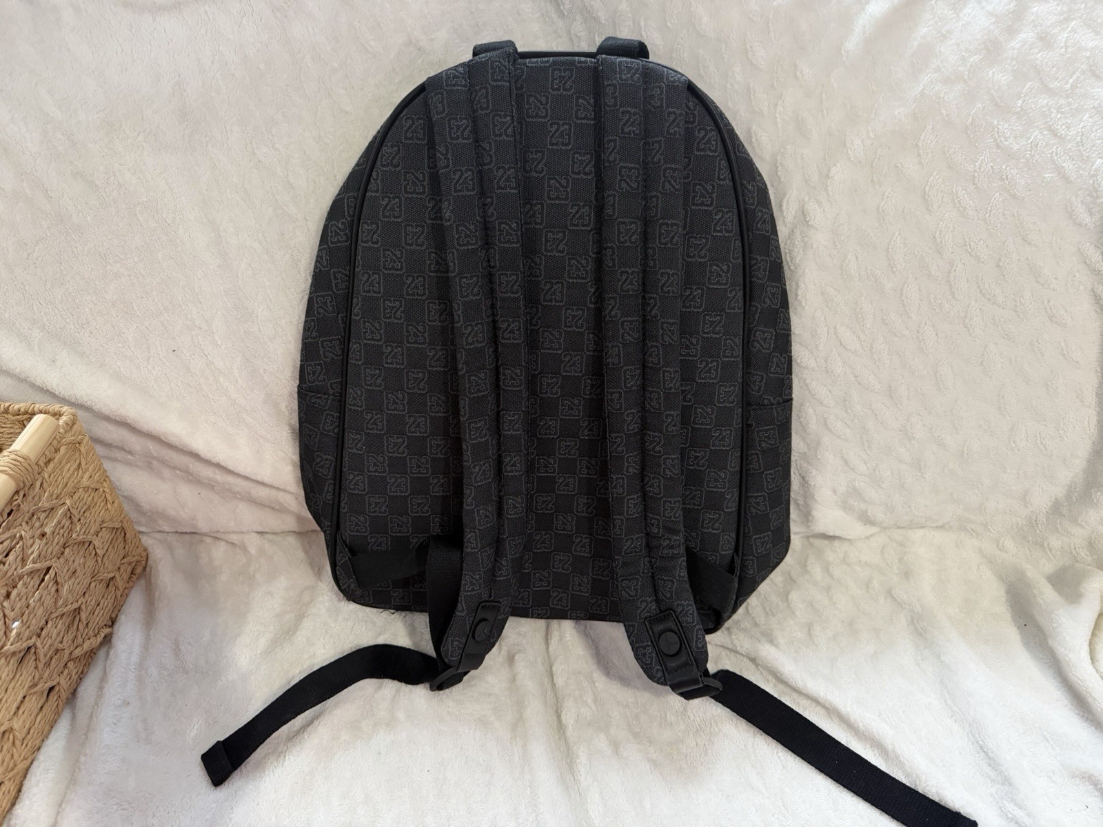 Nike Jordan Monogram Backpack MA0758-KK2 Black 23 Print Laptop Bag NWT