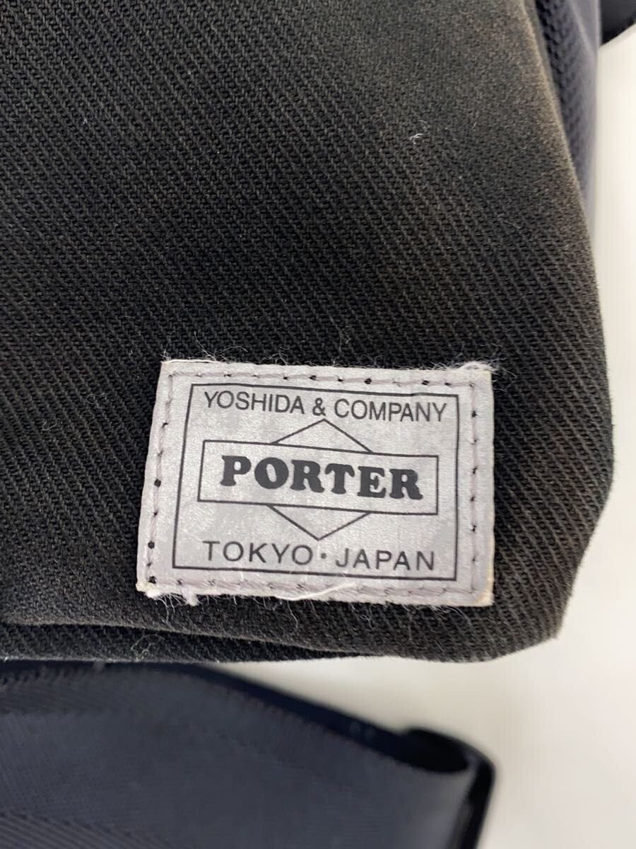 Authentic PORTER Nylon Shoulder Bag Black 11.5cm x 14.5cm x 2cm Damaged Fabric