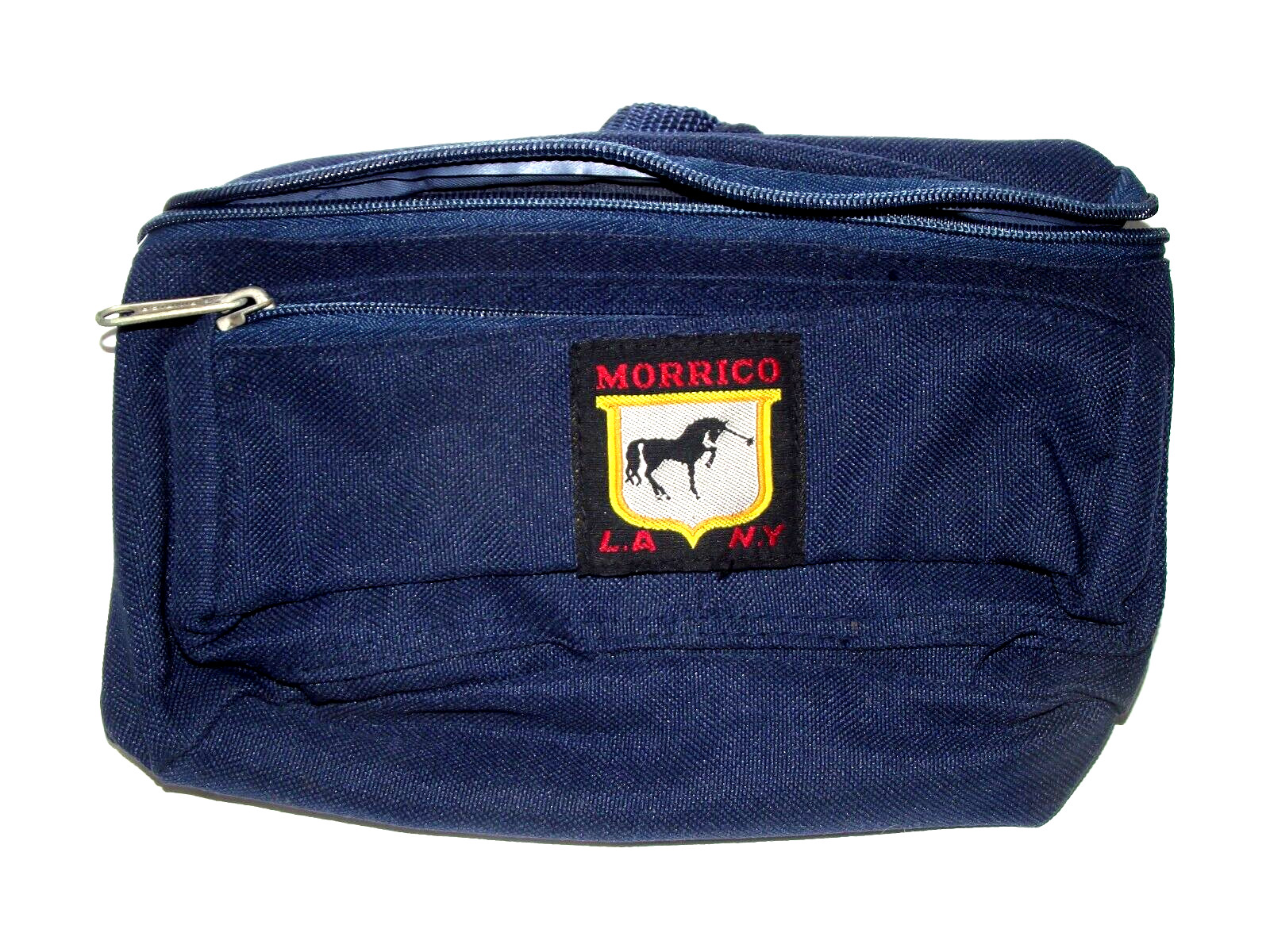 RARE 1970s Morrico Polo Fanny Pack Made Sunrico Republic of China Blue Canvas