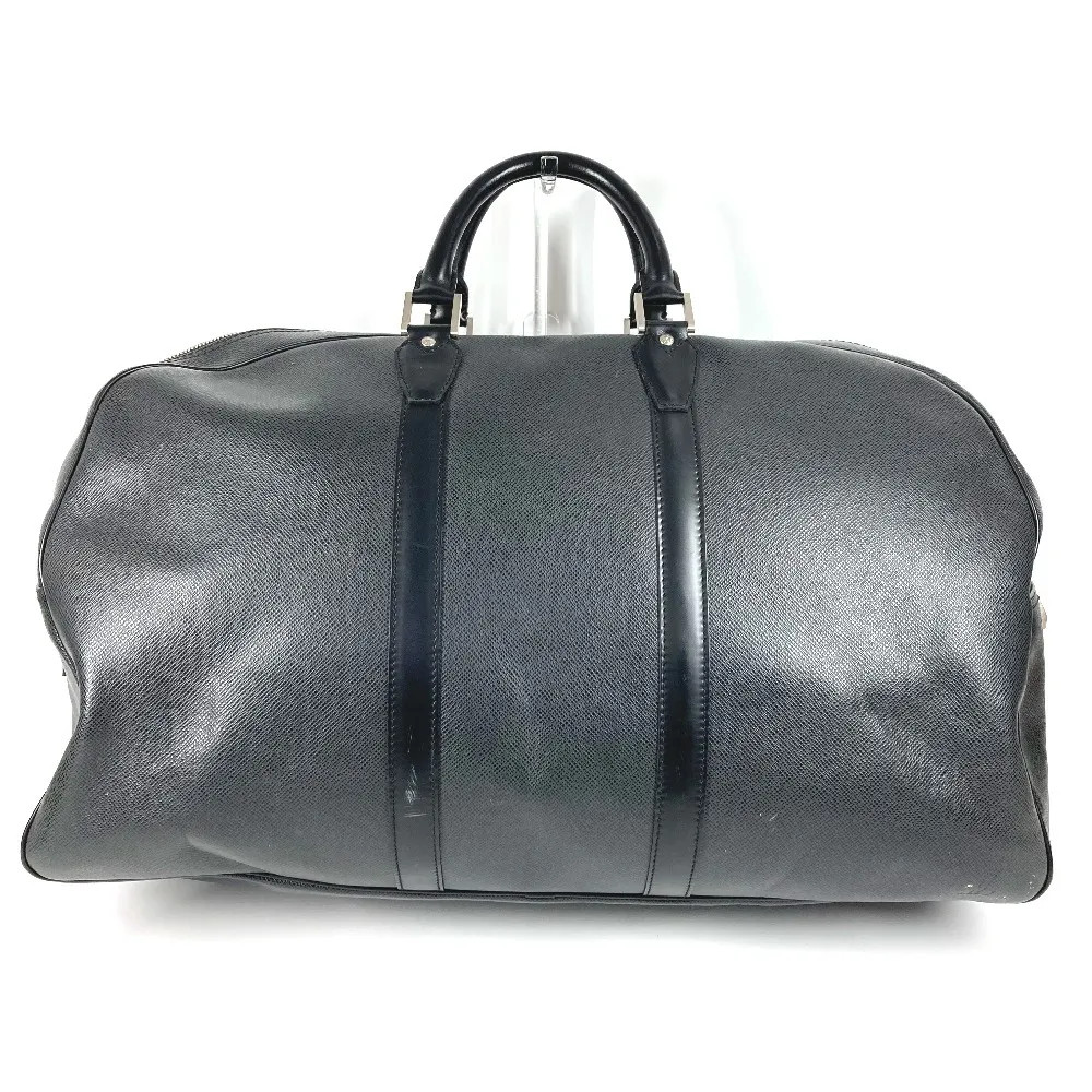 LOUIS VUITTON Boston Bag Kendall GM M30112 Taiga Leather Black Travel Used