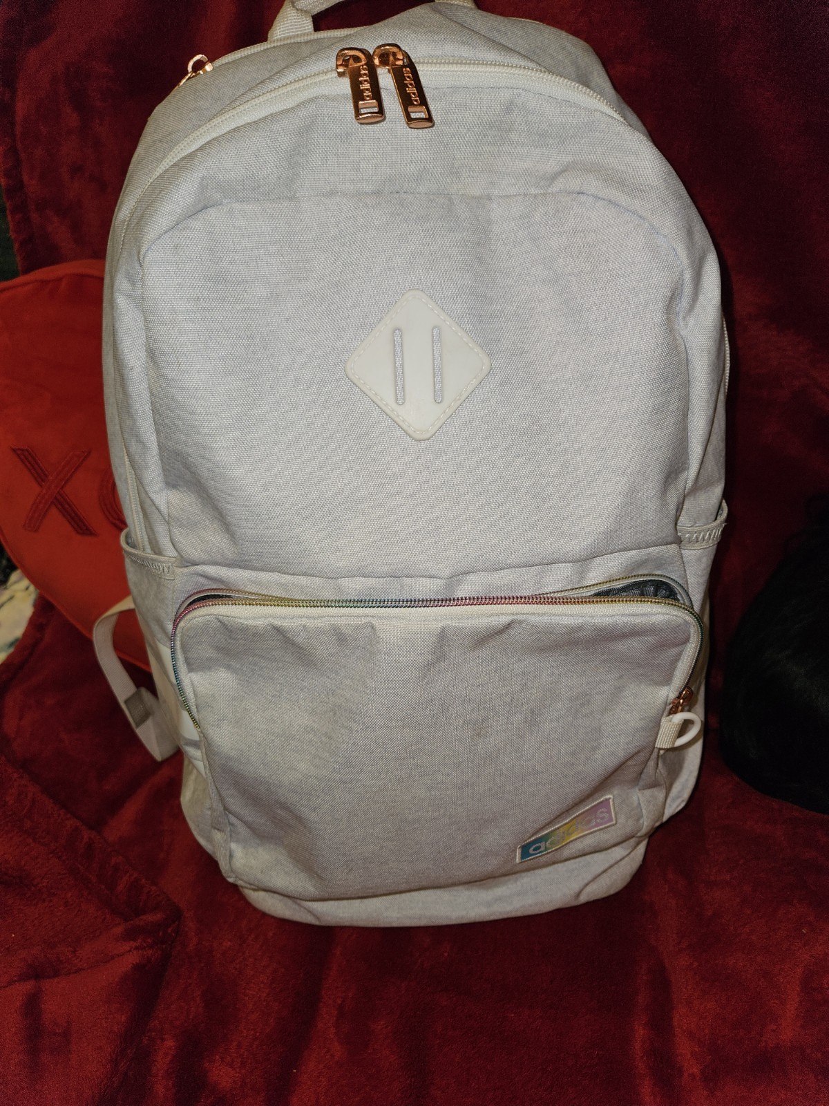 Adidas Classic 3-Stripes 4 backpack in heather gray with white stripes!