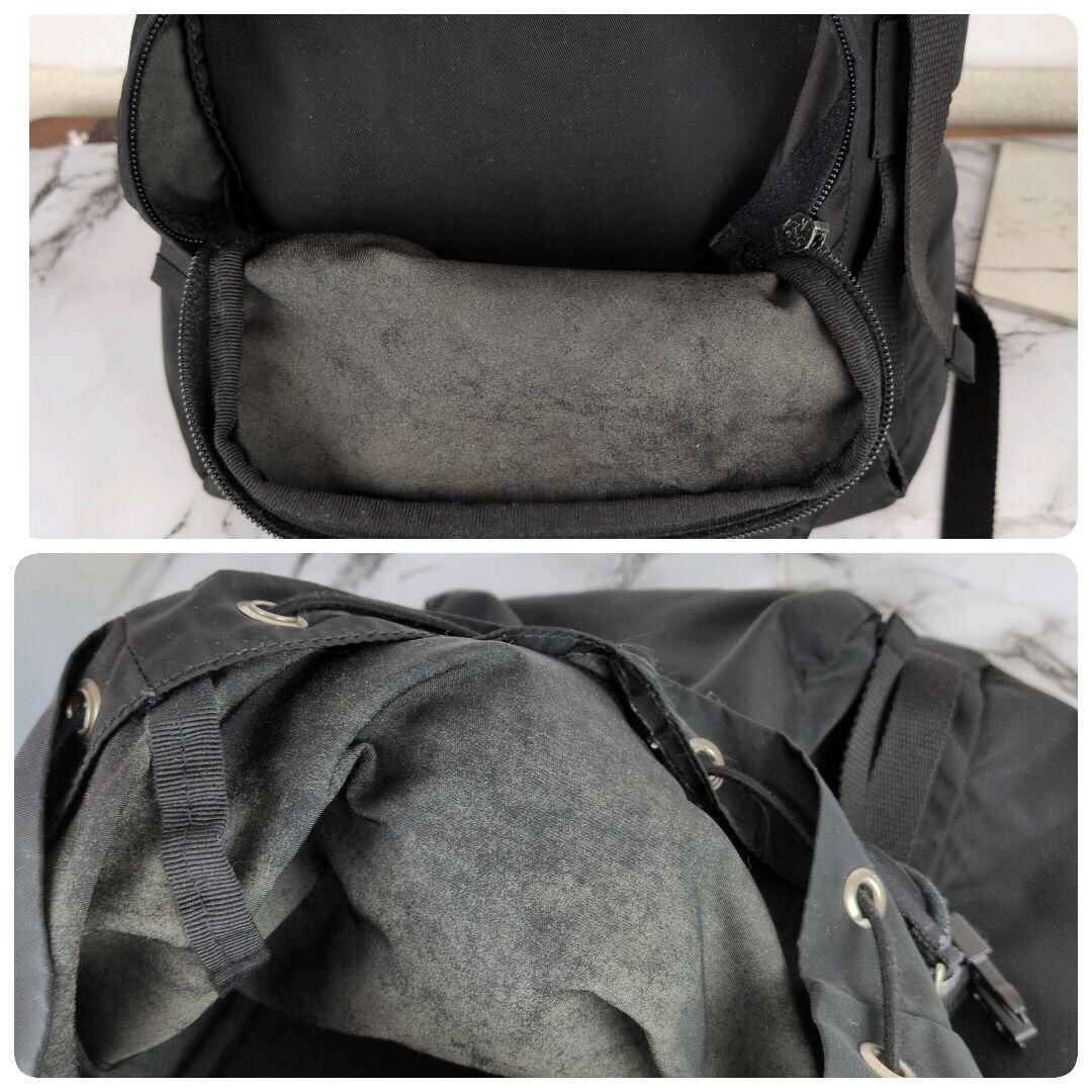 Prada Black Nylon A4 Backpack Triangle Logo Business Travel Rare Mens Unisex