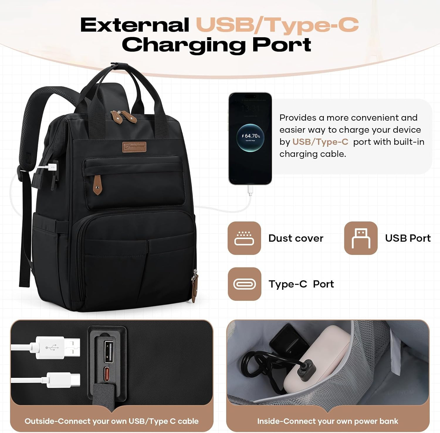 Versatile Travel Backpack with Insulated Lunch Box for 15.6-17.3″ Laptops