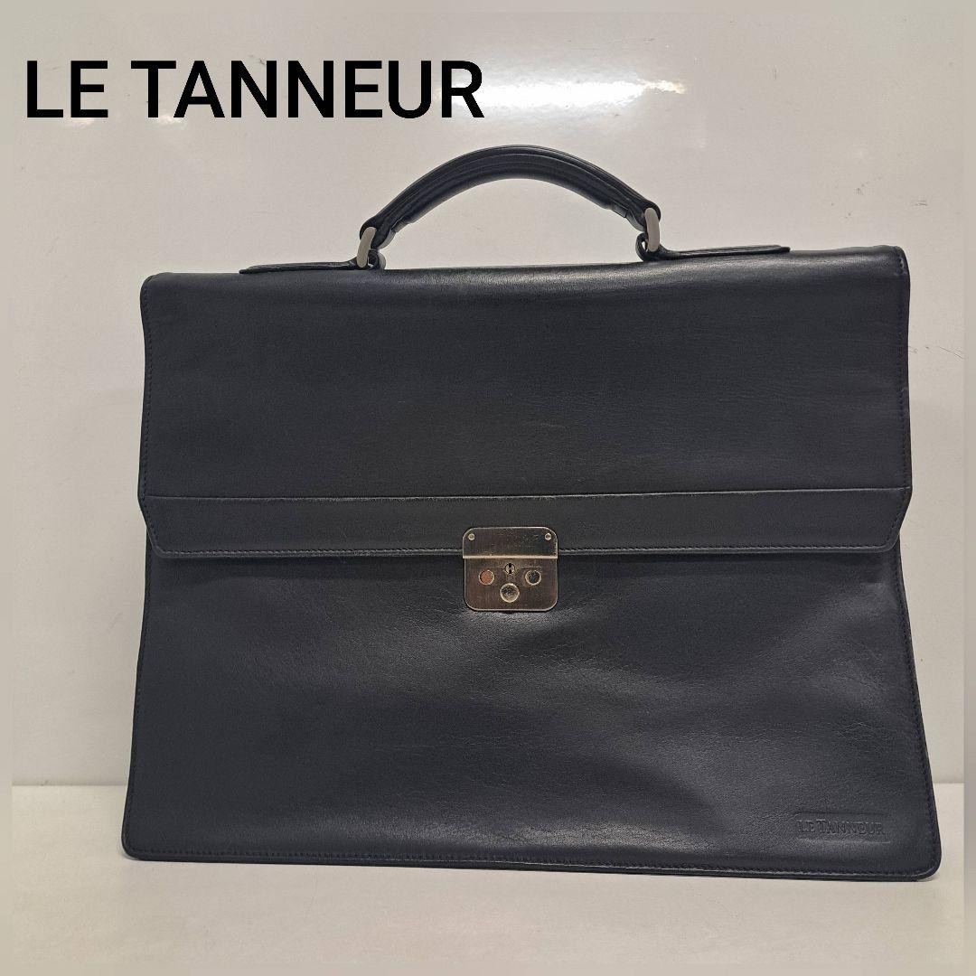 Le Tanneur Business Bag Briefcase Leather in Black USED Good Condition