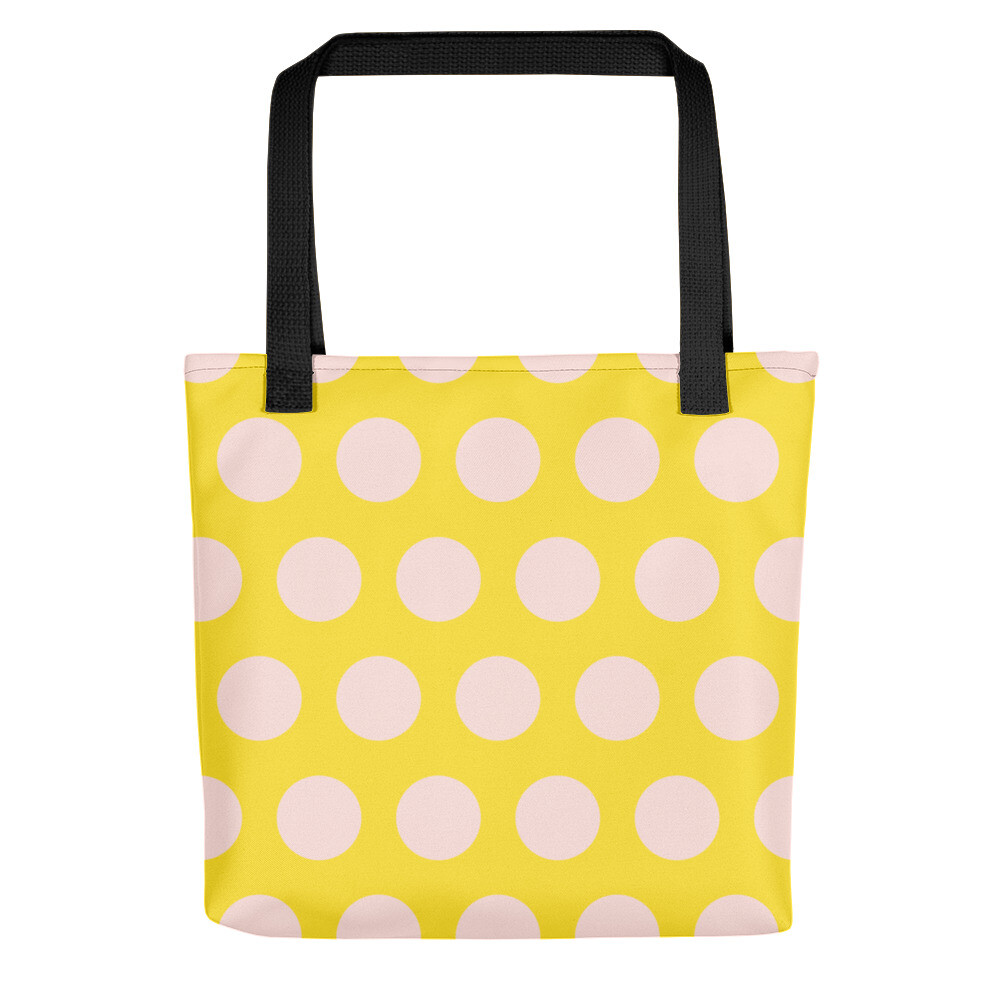 Modern Polka Dot Pink Yellow Tote bag