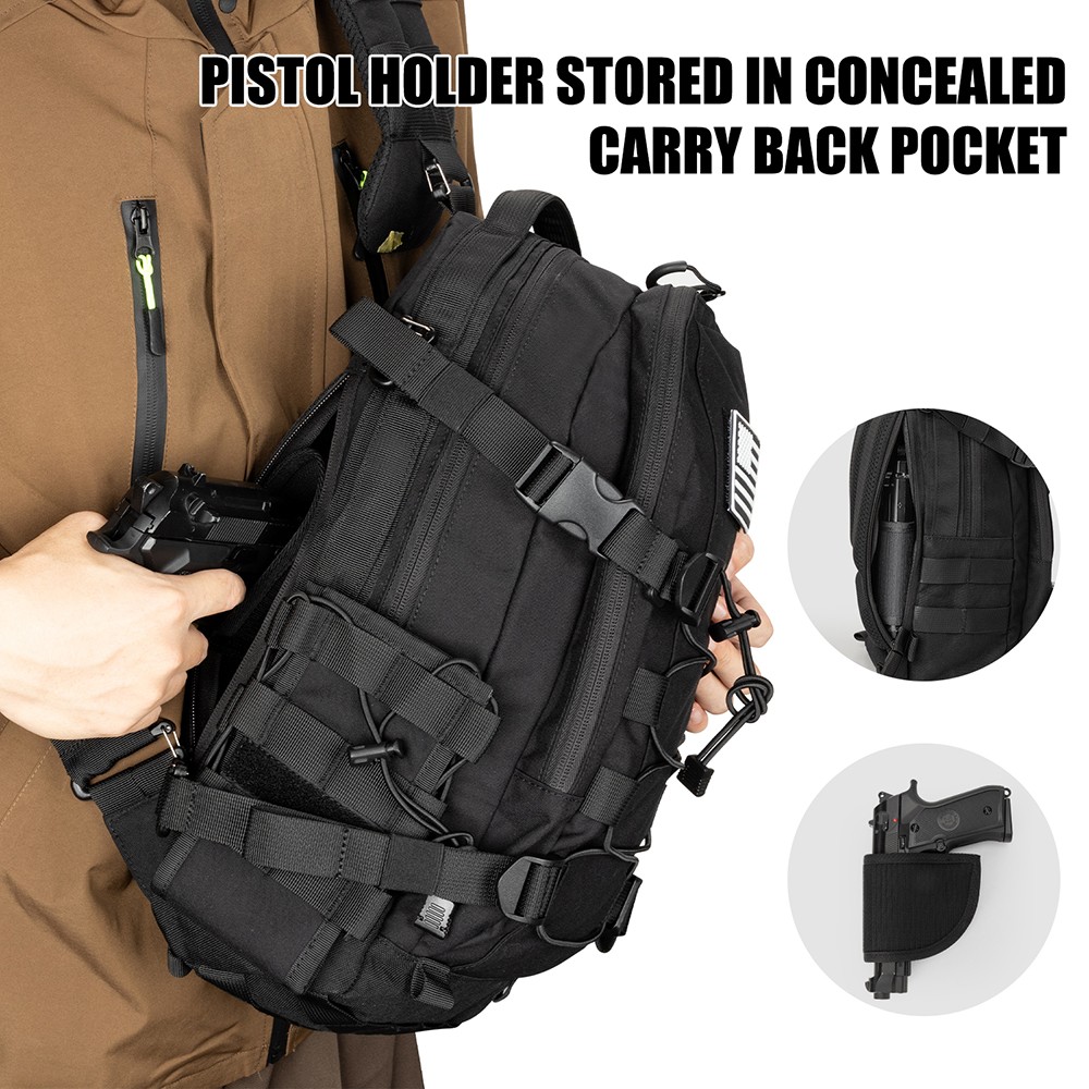 Tactical Sling Bag for Men:12L EDC CCW Concealed 2-in-1 Shoulder Bag Backpack