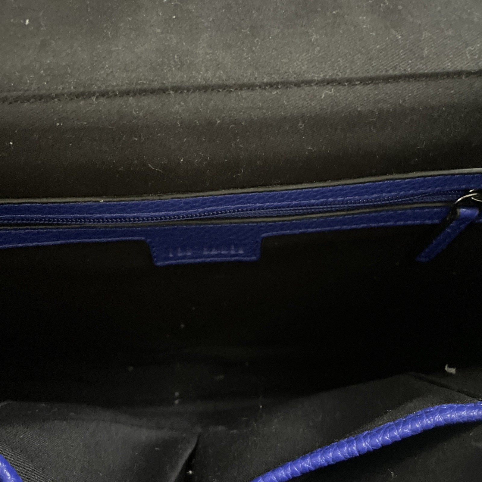 Ted Baker Mens Royal Blue Faux Leather Laptop Document Messenger Bag