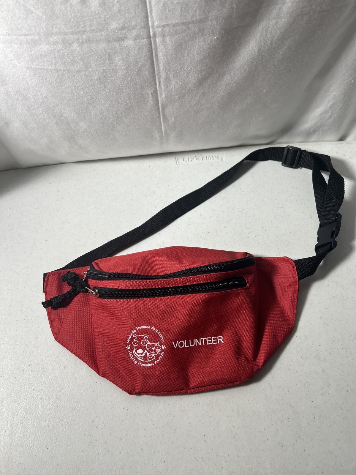 Nashville Humane Association Helping Homeless Animals Volunteer Red Fanny Pack