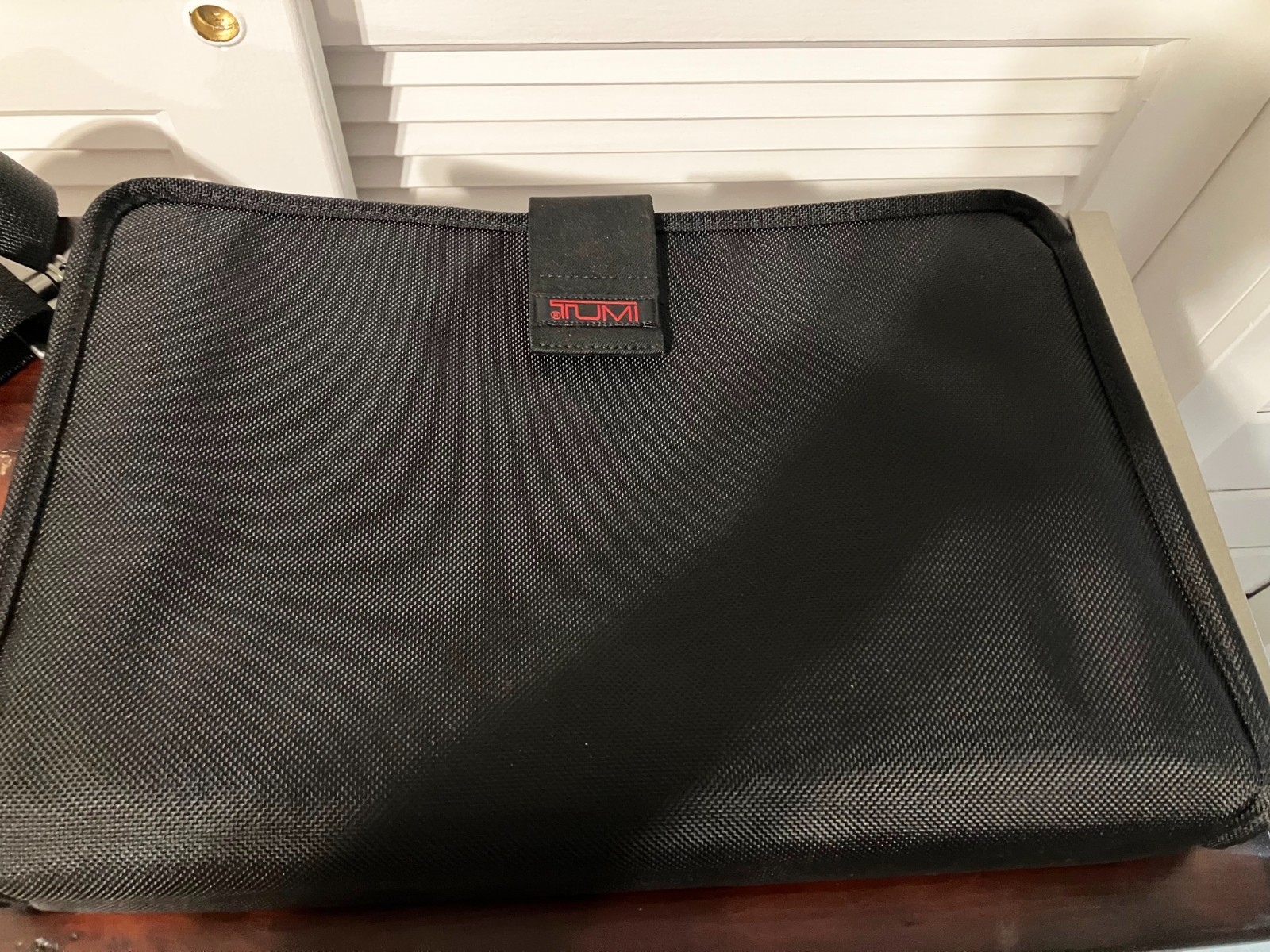 TUMI Alpha Black Ballistic expandable Laptop Business Briefcase 26041D4