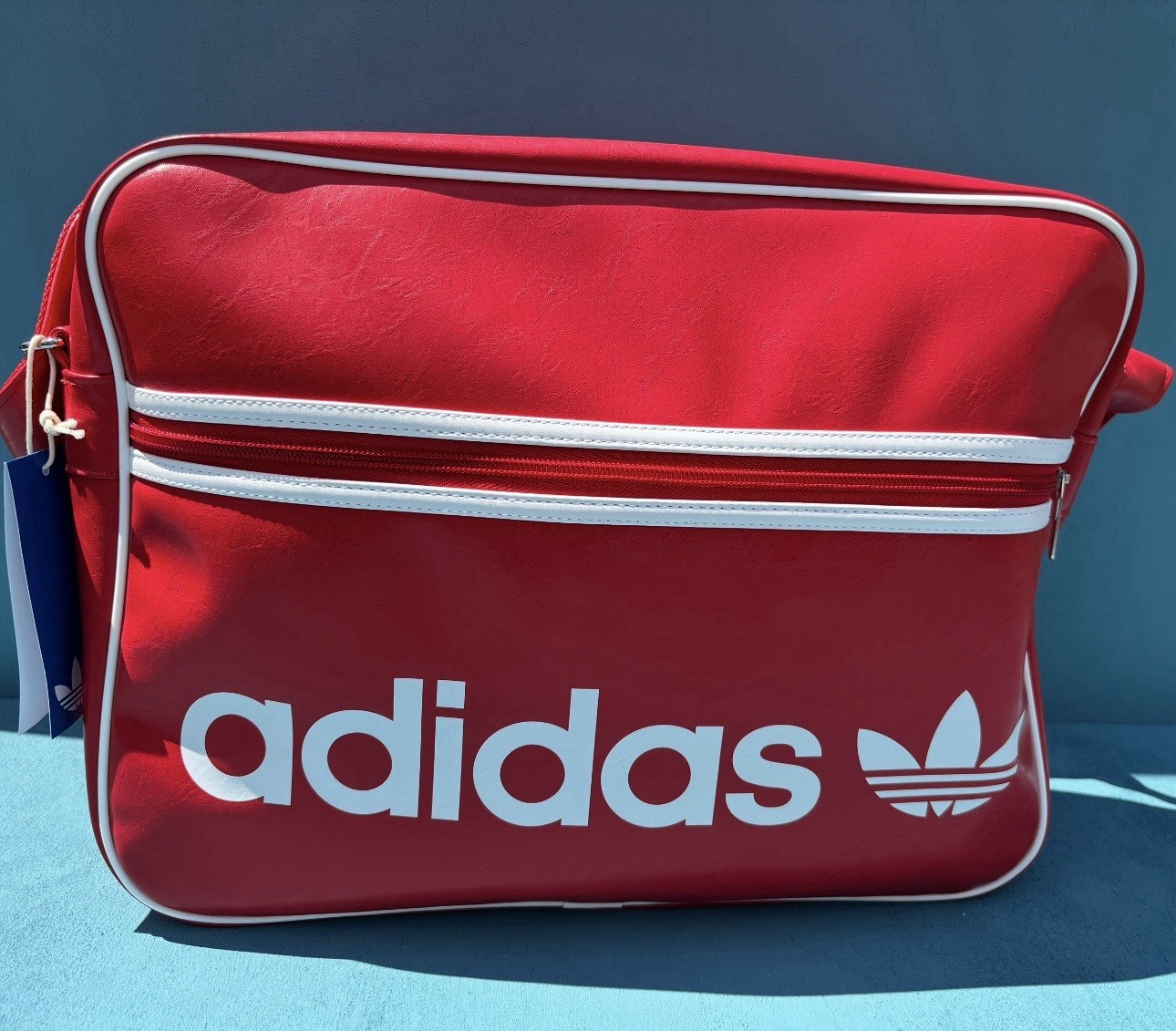 Adidas Unisex OG Airliner Red/White Logo Shoulder Messager Bag 4″X15.25″X11.75″