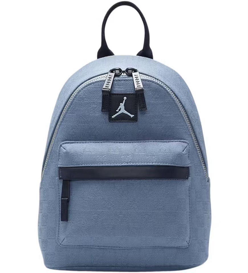 Nike Jordan Monogram Mini Backpack, Chambray Blue Bag, Travel Carry On Purse