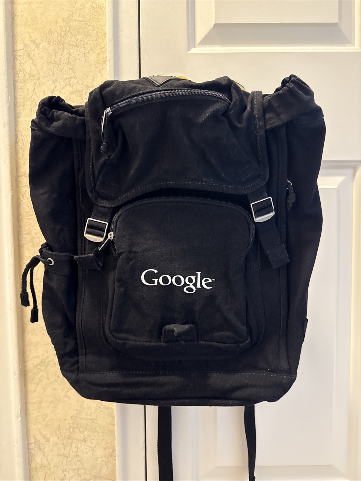 Google Black Laptop Backpack Heritage -14.5×15.5-Flap, Pockets-Employee