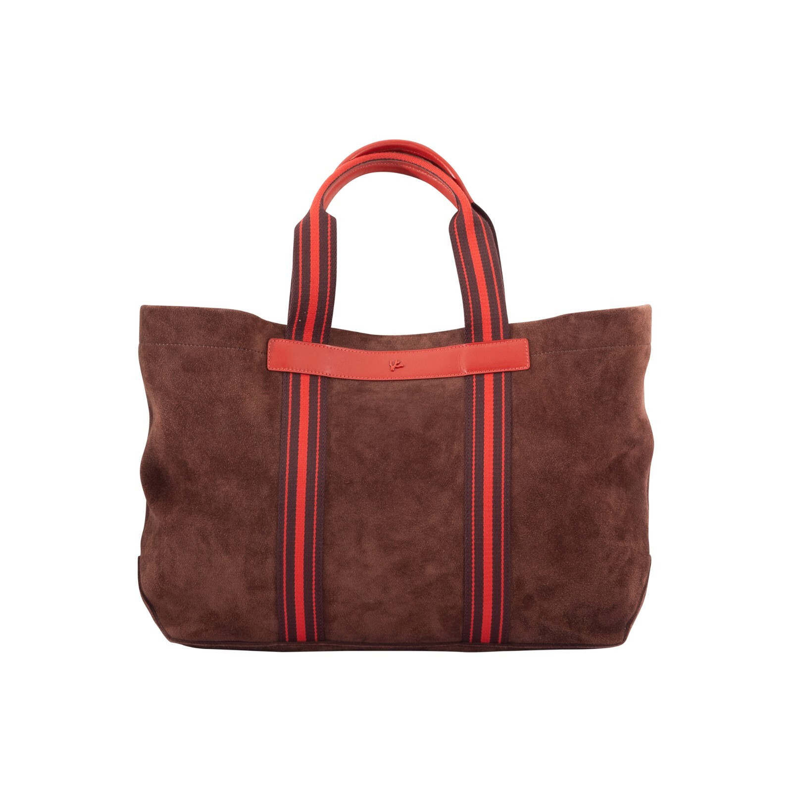 $2600 ISAIA NAPOLI Burgundy Tote Bag Business Leisure Time Suede Leather Unlined