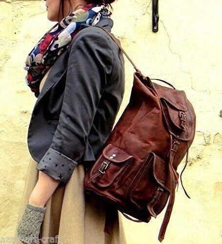 Bag Leather Backpack Men S Laptop Satchel Genuine Rucksack Shoulder Bag
