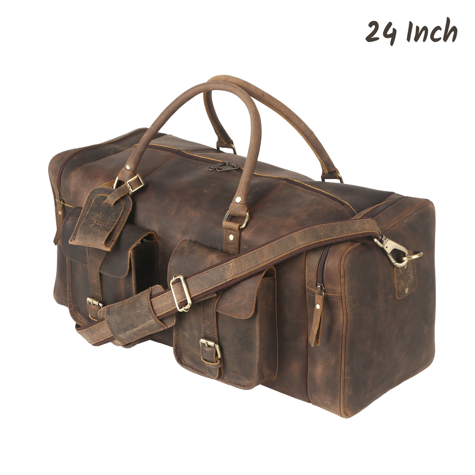 Handmade Leather Duffel Bag For Men Weekender For Travel Overnight Large