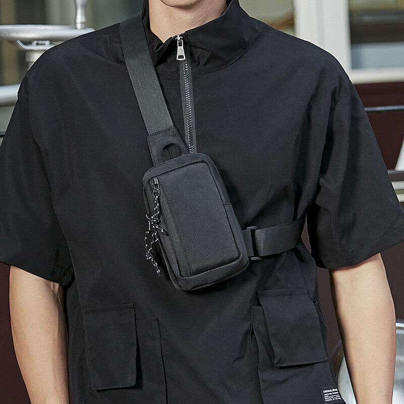 Men’s Shoulder Bag Oxford Chest Bag Sling Crossbody Bag Casual Travel Phone Bag