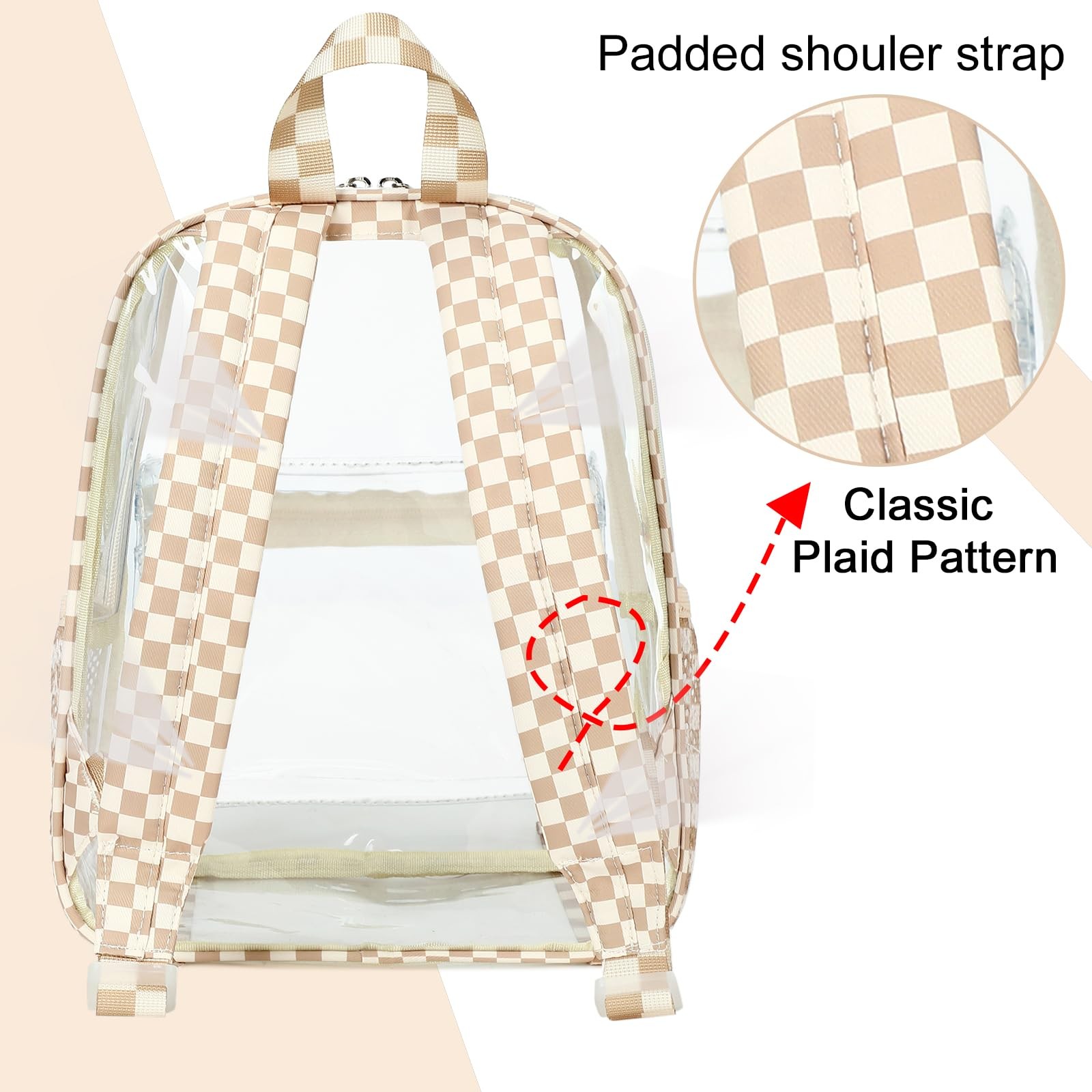 Clear Mini Backpack for Stadium Events 12x12x6 Small Transparent Bag