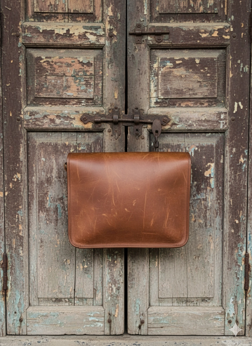 Men’s Detailed Vintage Laptop Messenger Handmade Briefcase Bag Satchel