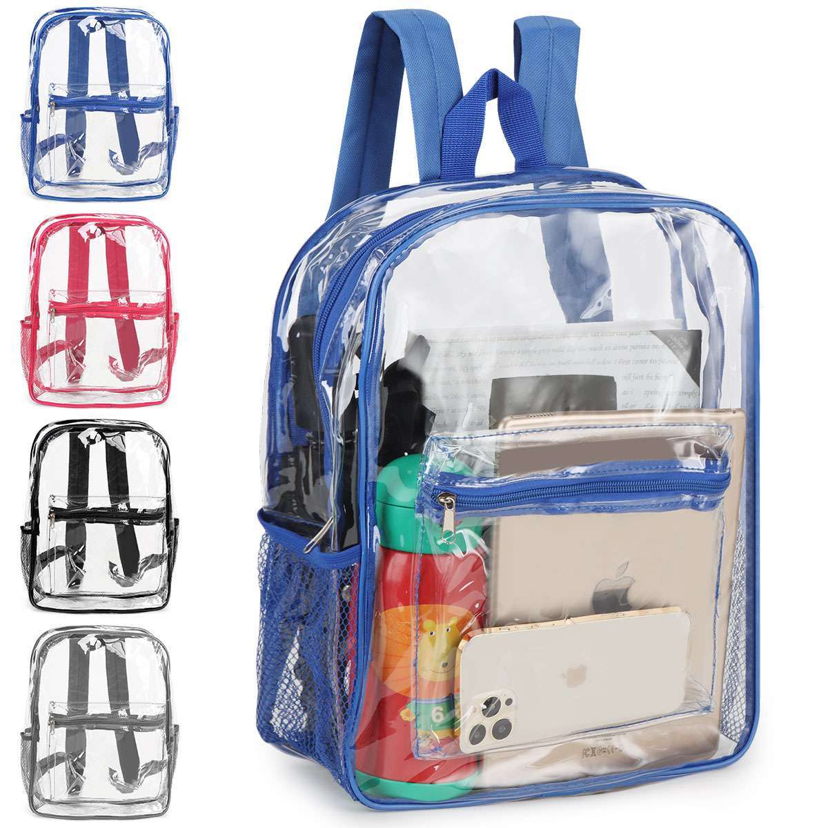 Heavy Duty Clear Backpack Waterproof Transparent Shoulder Bag SeeThrough Bookbag