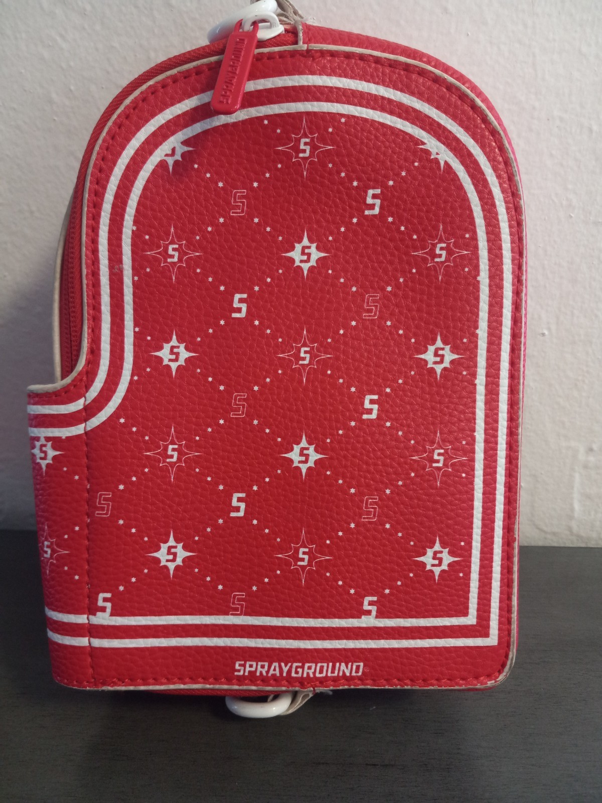 Red Sprayground Satchel 8 1/2 Inches Tall