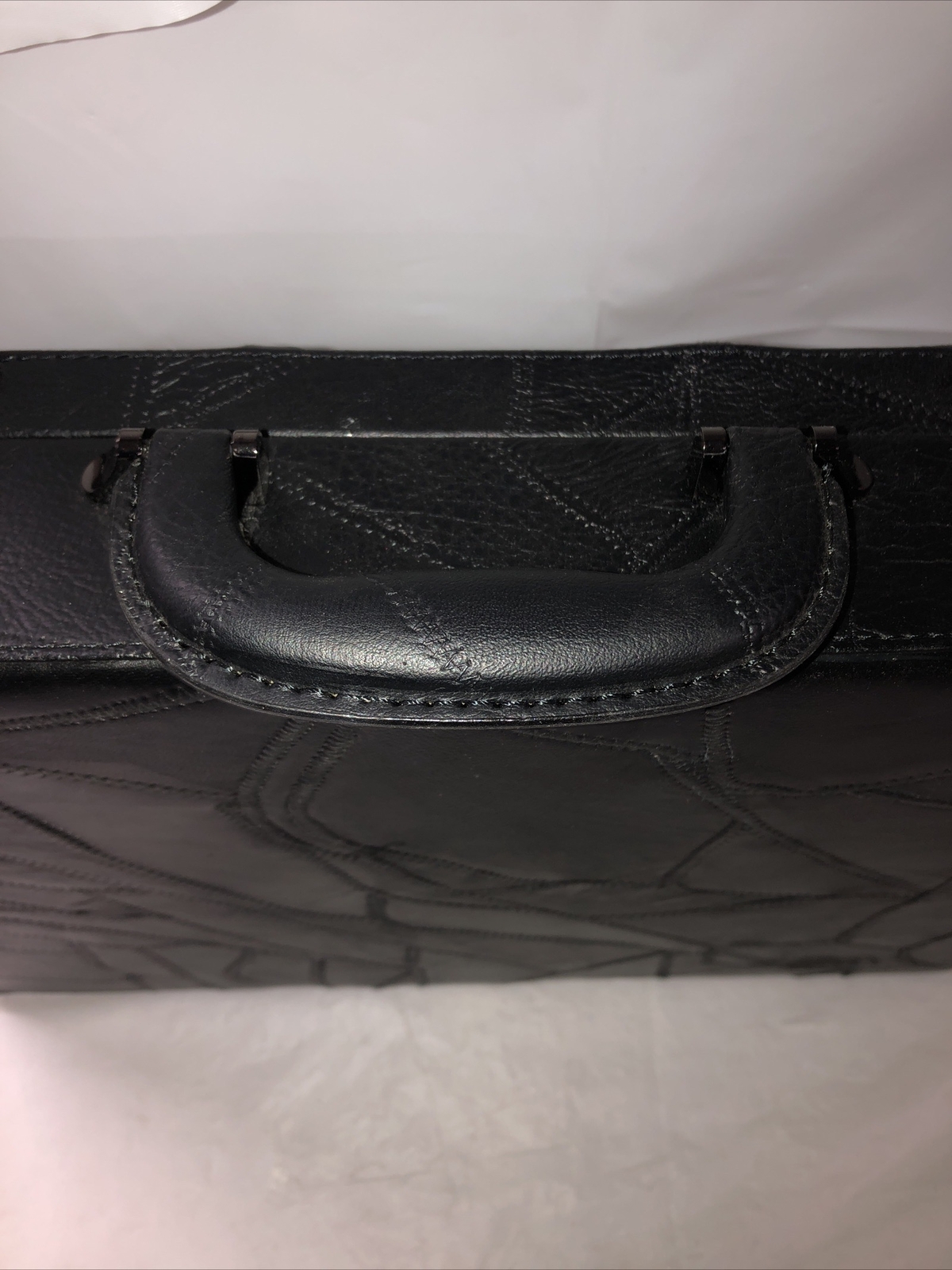 Black Briefcase Designer W/ Locks 12.5×17.5” Attaché Working Unused