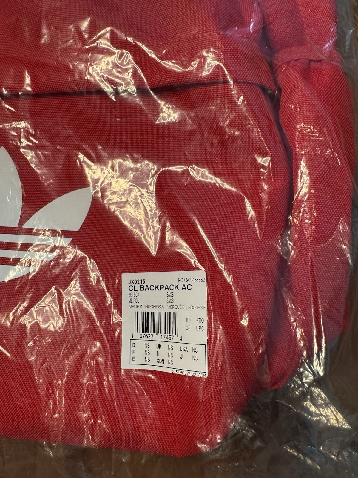 Adidas Adicolor Classic Scarlet Red Backpack Trifol Red/White NWT