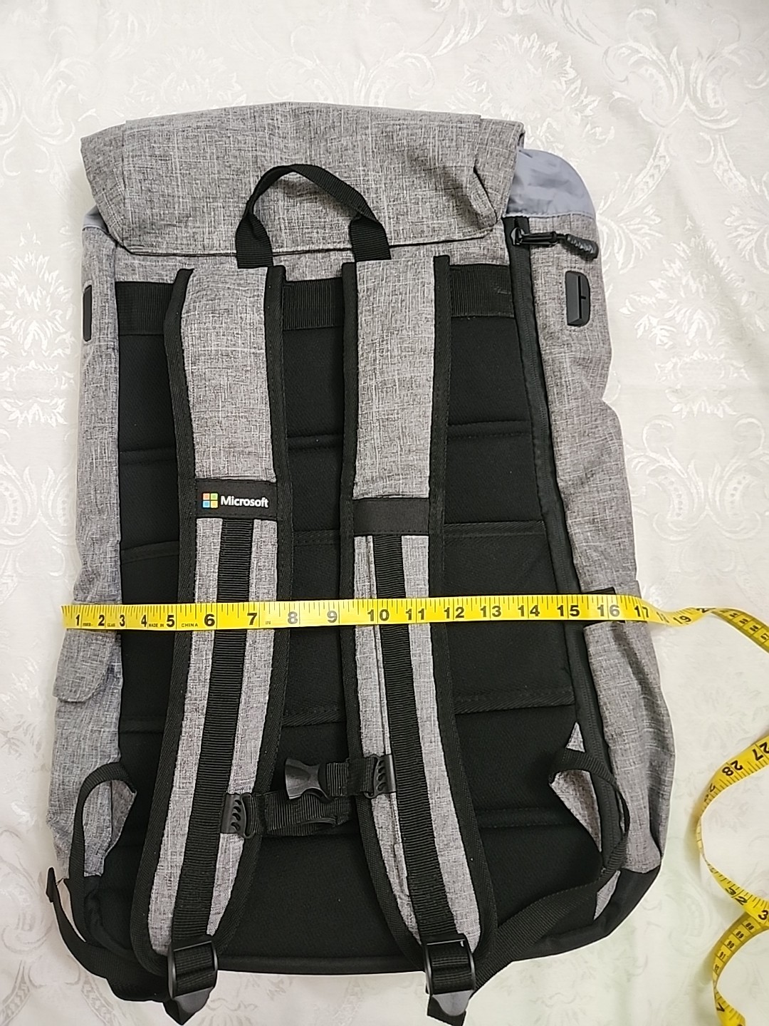 Microsoft Computer Top Loader Buckle Flap Loptop Backpack Gray