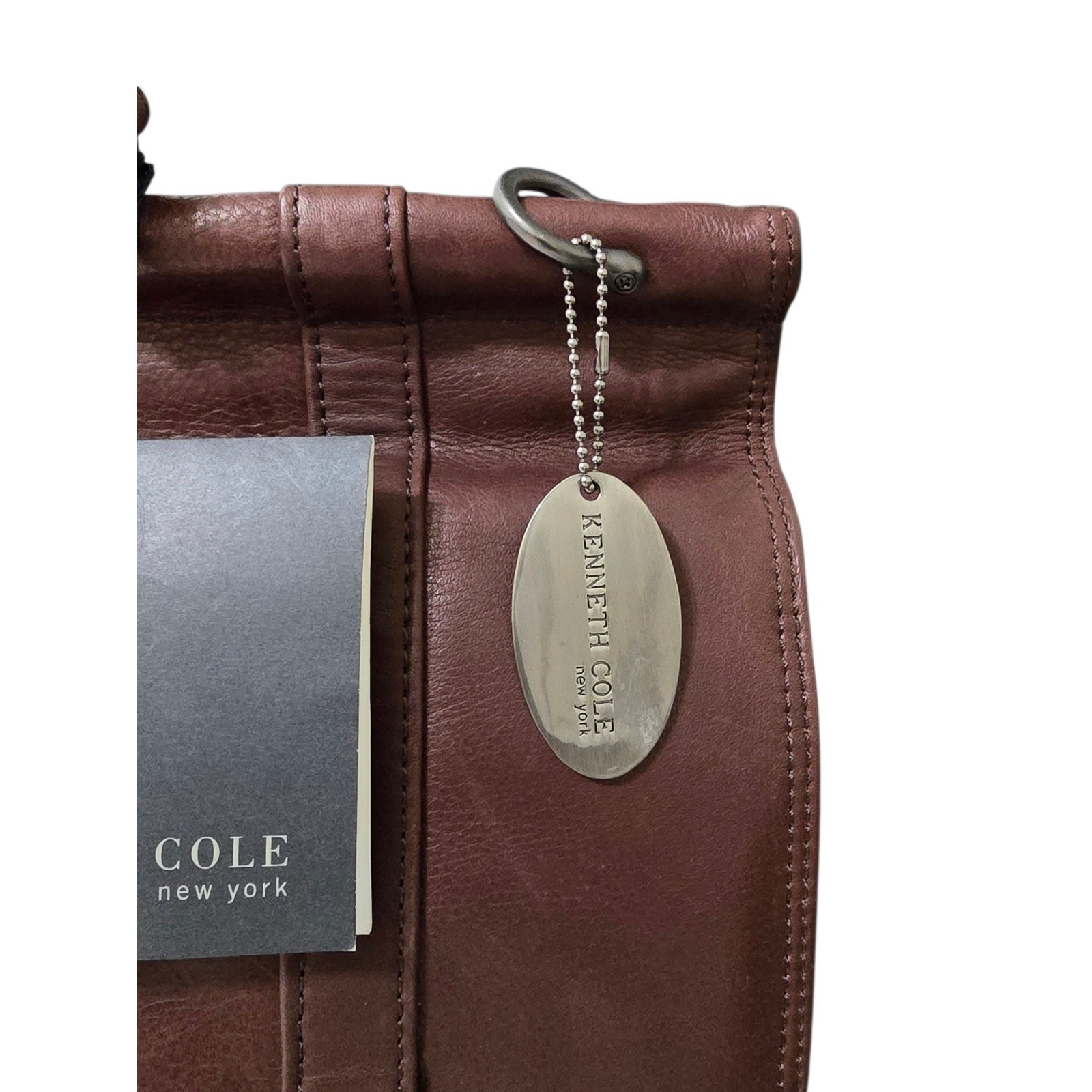 Kenneth Cole “Make It Brief” Brown Leather Briefcase Messenger Bag NWT