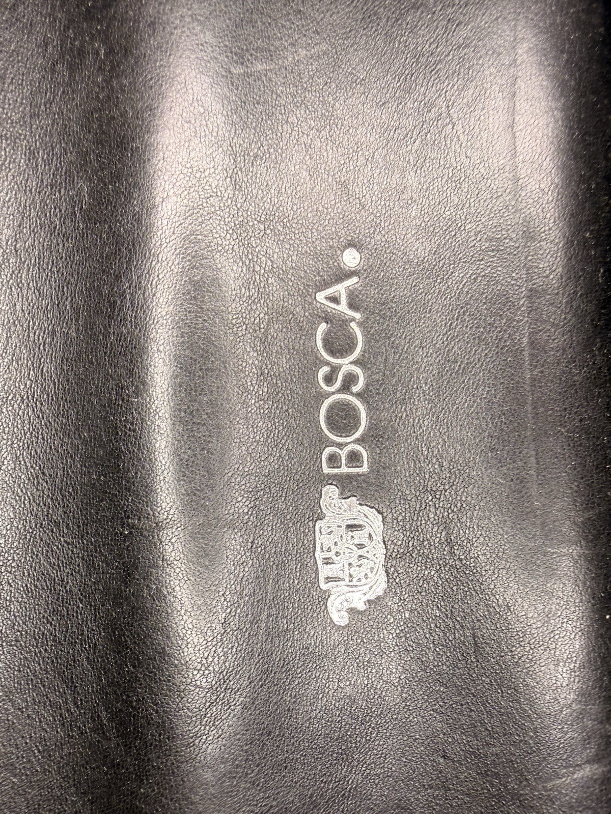 Bosca Men’s Black Briefcase/Document Case Buckle Closure Top Handle Solid
