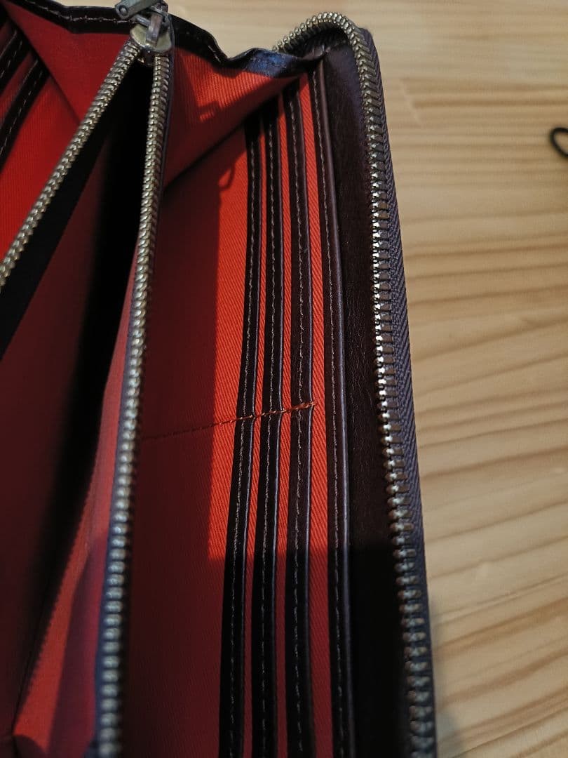 Master Piece Leather Long Wallet Zip Closure Used Japan Size 10x19cm