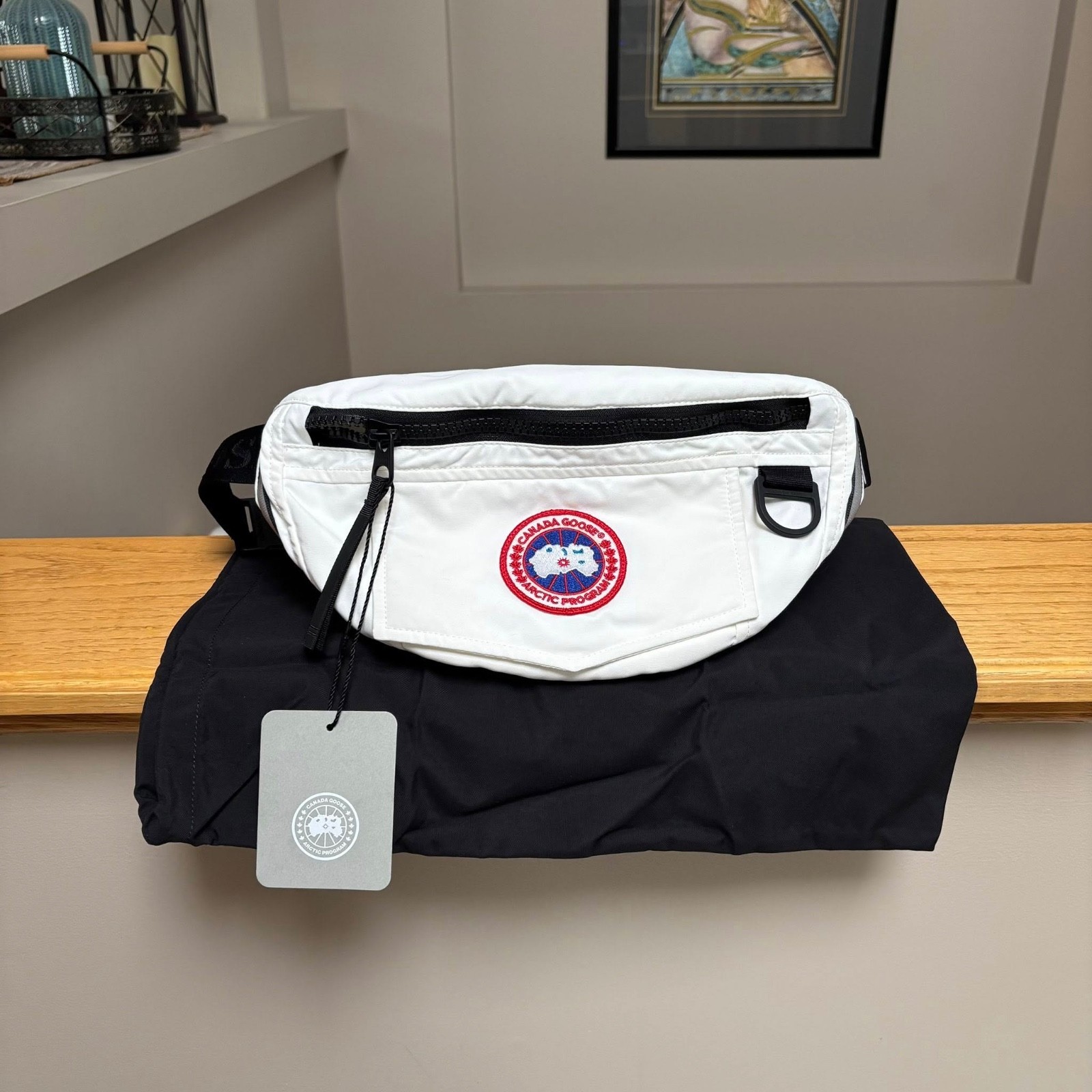 Canada Goose Northstar White Badge Waist Pack Bag – MSRP: $295 – Authentic – New
