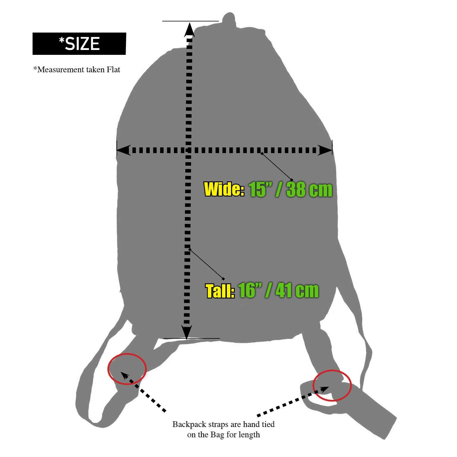 Reggae Cool Runnings Drawstring Backpack Sack Tote Bag Hippie Surfer Marley 18″