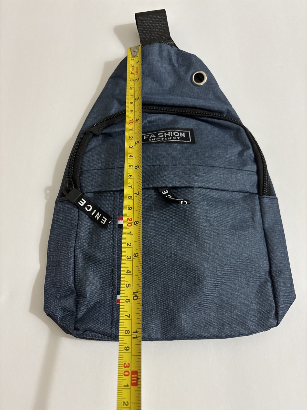 Denim Crossbody Shoulder Bag Adjustable Travel Backpack by Fashion Instinct