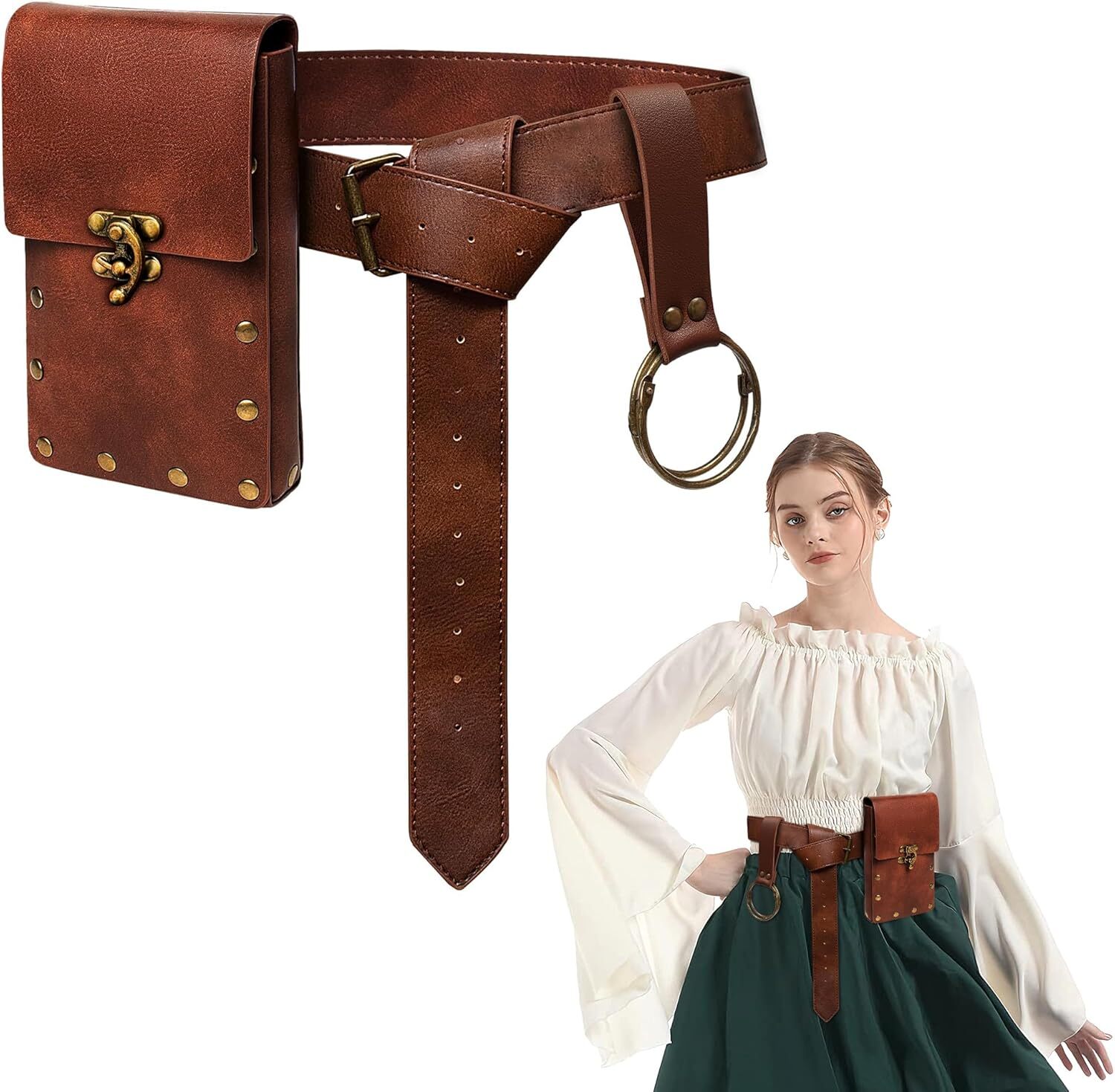 Renaissance Accessories, Ren Faire Accessories Leather Belt Pouch Waist Bag…