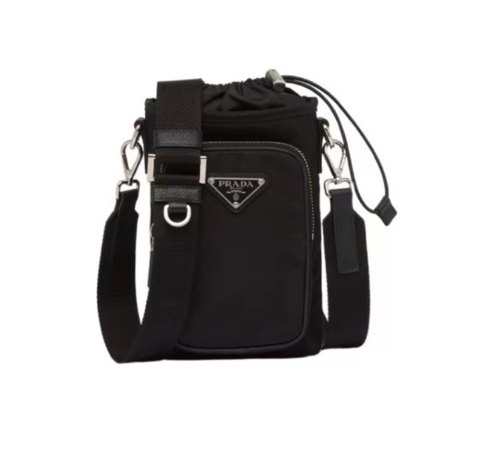 PRADA Re-Nylon Crossbody Phone Bag Men’s Black 5.1*7.1 in