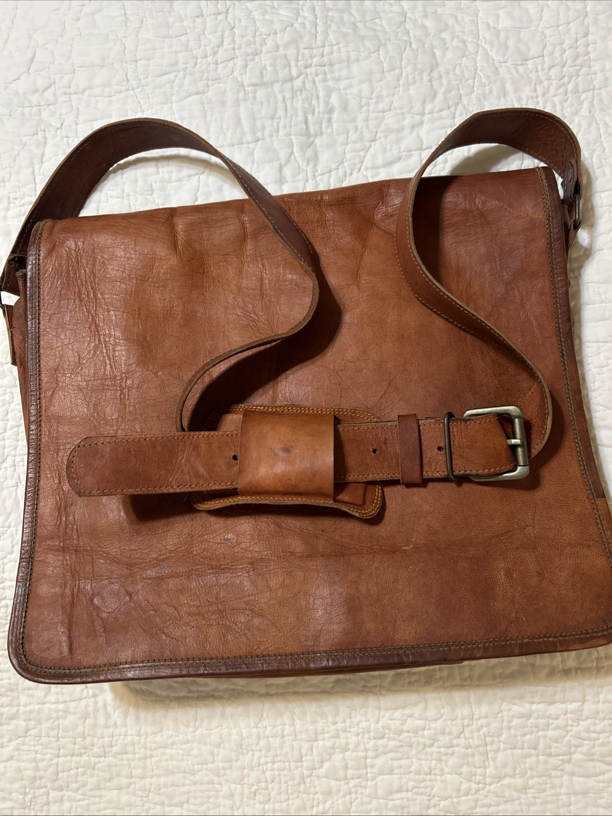 Komal’s Passion Leather 16” Genuine Leather Briefcase Laptop Bag Rustic Brown