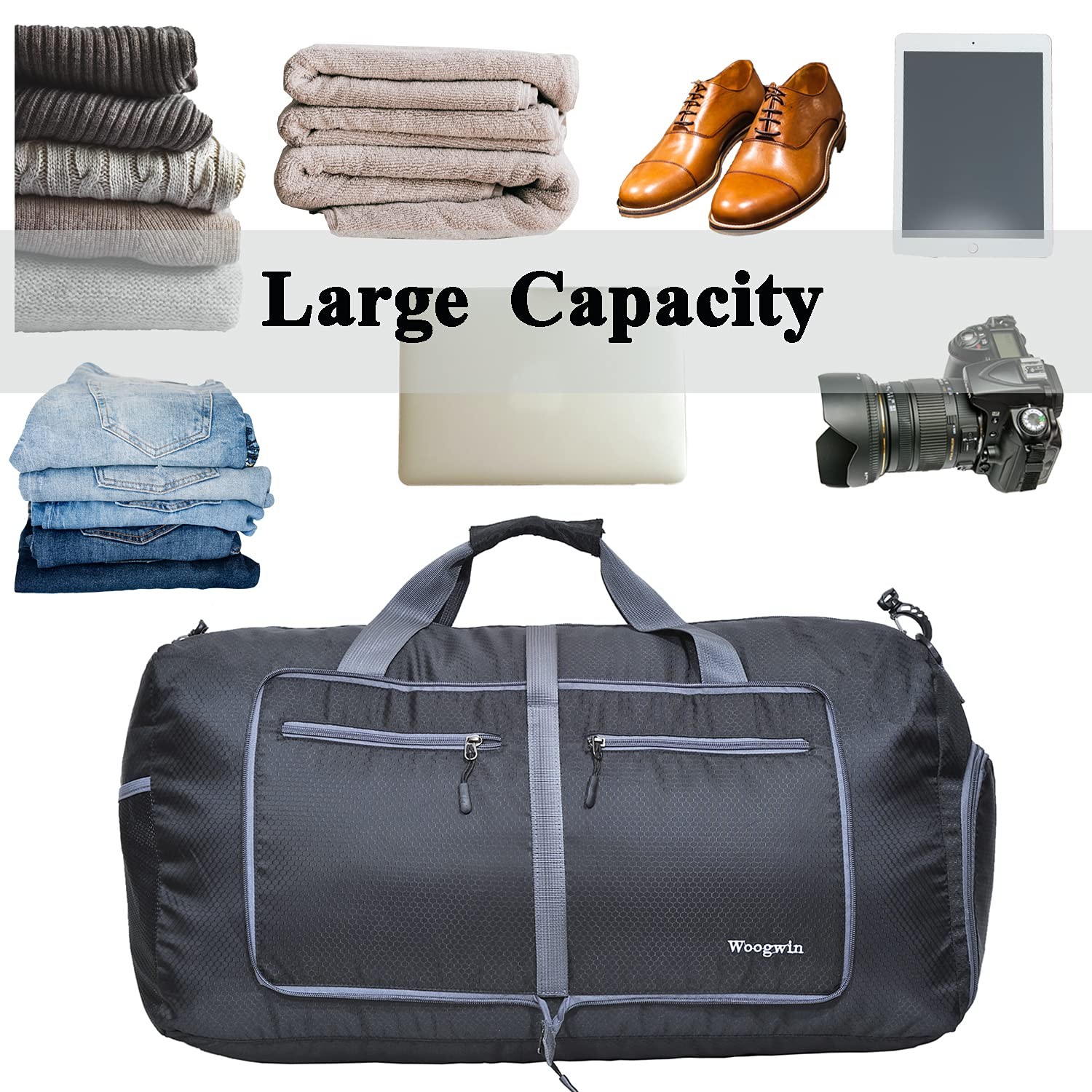 Travel Duffel Bag Large Foldable Waterproof Overnight Bag for Beach Swim Bags