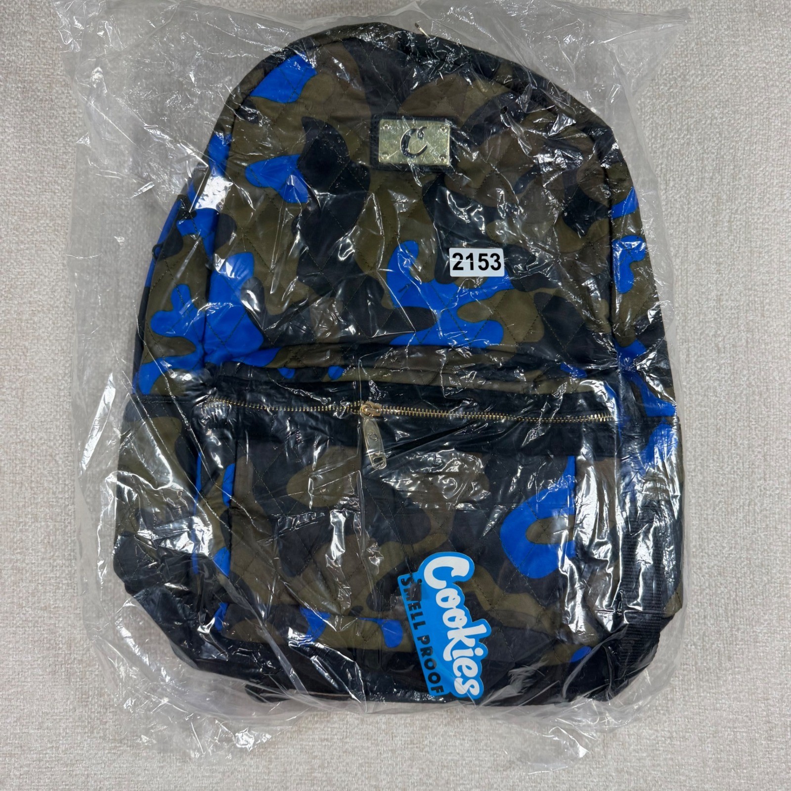 Cookies Smell Proof Quilted Camo Backpack Blue Olive Green Streetwear Bag NEW
