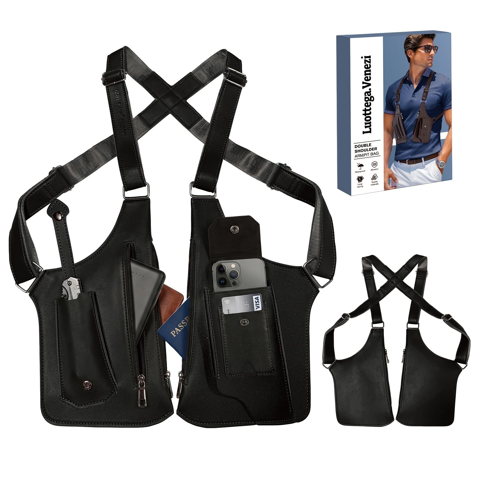 Multi-Purpose Anti-Theft Double Shoulder Armpit Bag for Men – Tactical Wallet Po