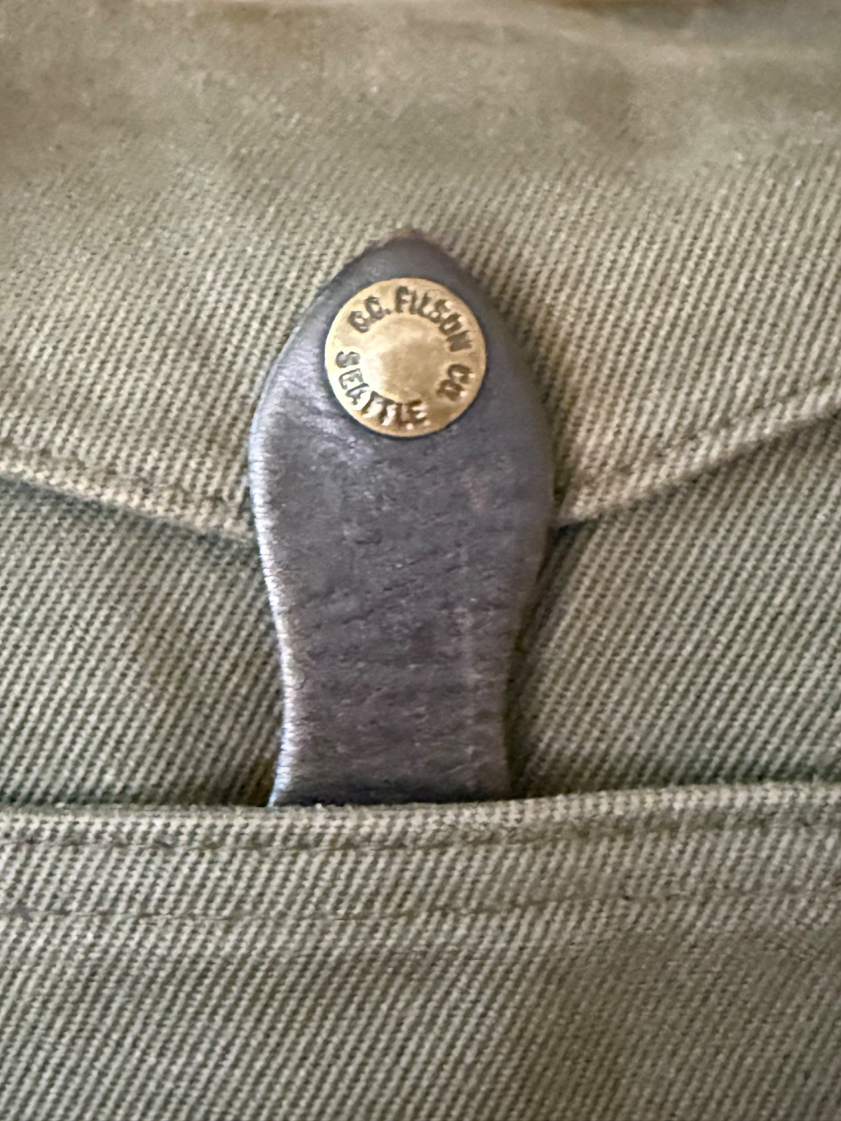 Filson 257 Large Computer Briefcase EXCELLENT COND Otter Green Rugged Twill USA