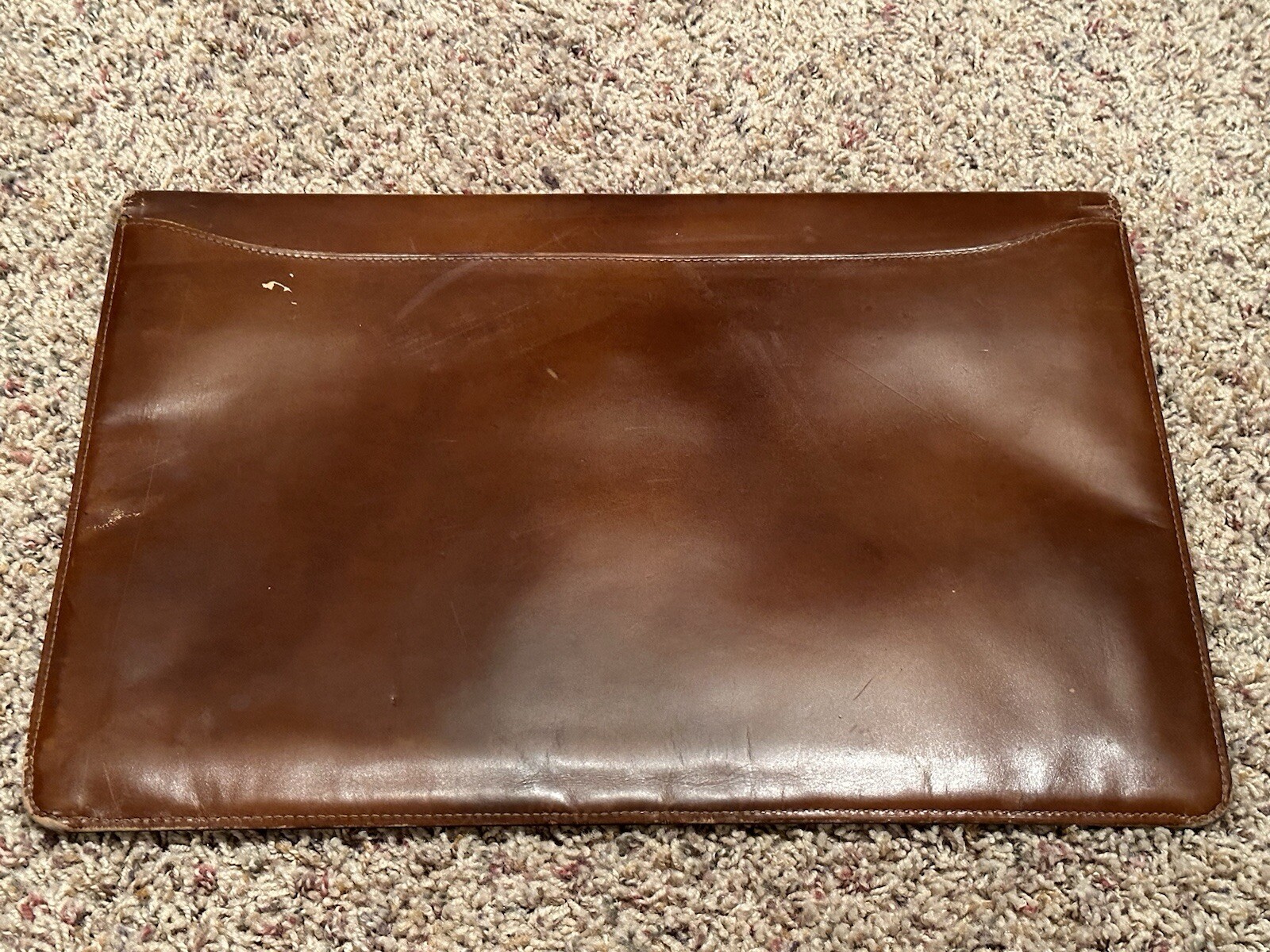 Vintage Leather Lockable Folder Portfolio Document Holder – 3 compartments & Key