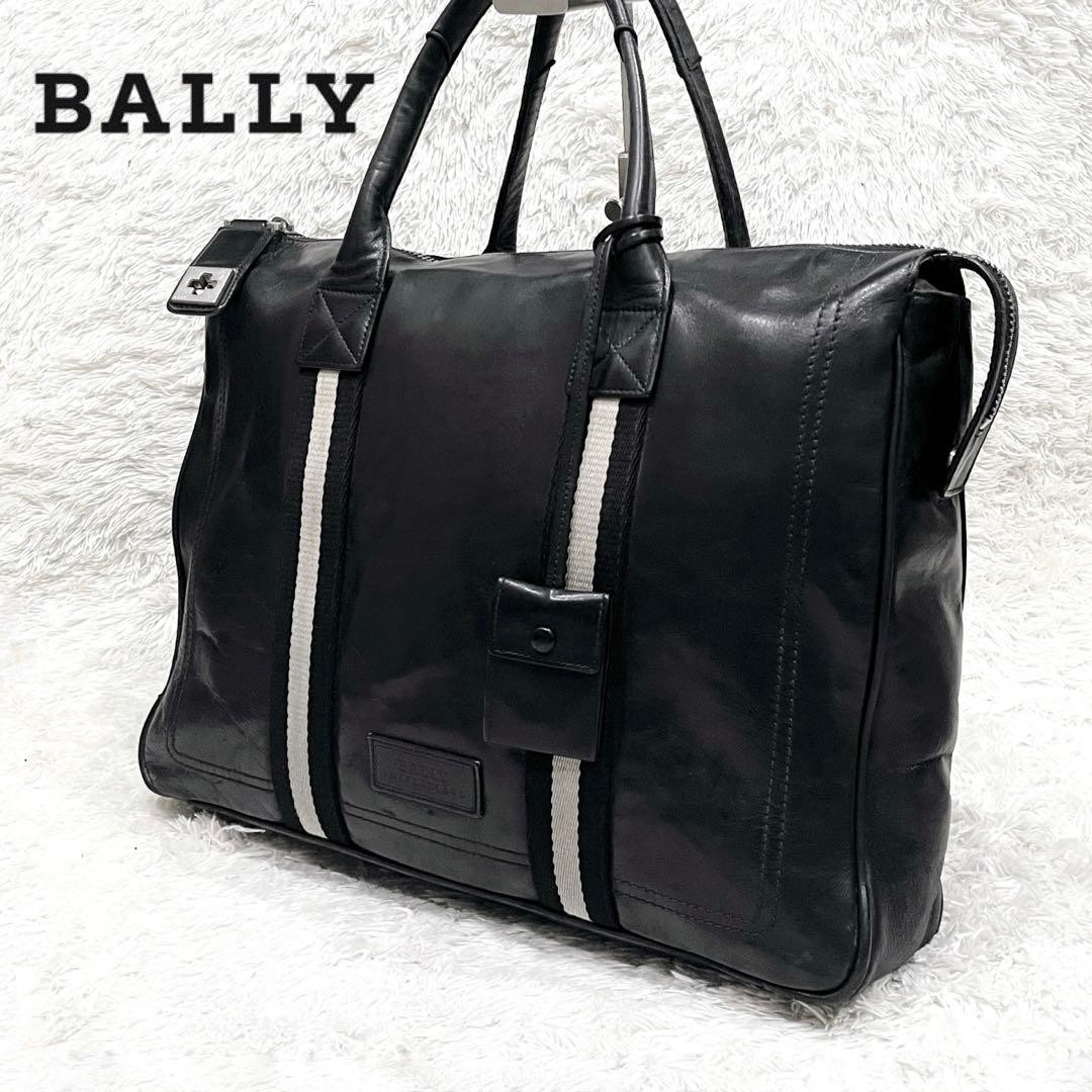 Authentic BALLY Leather Business Tote Bag 40cm x 33cm Black, Genuine Leather