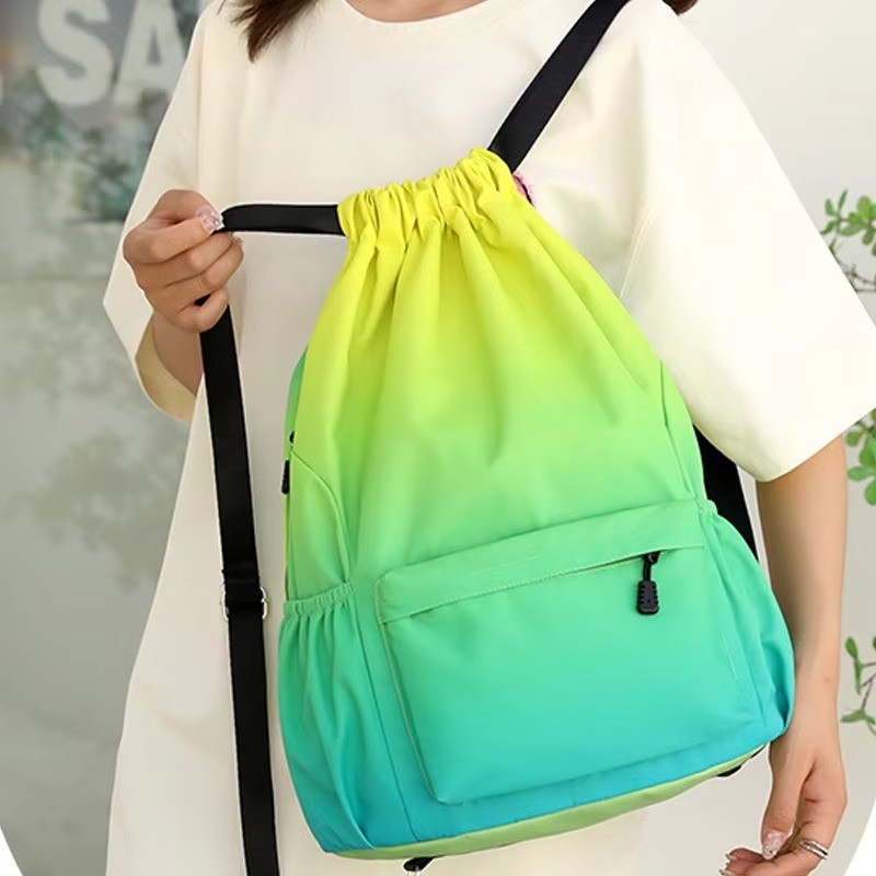 Drawstring Backpack Waterproof Gym Bag Large Sports Travel Sack 48x34cm / 19×13″