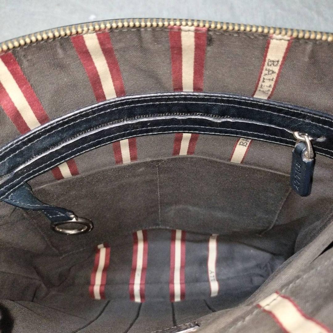 Authentic Bally Shoulder Bag Trainspotting Stripe Leather 28cm Black Crossbody