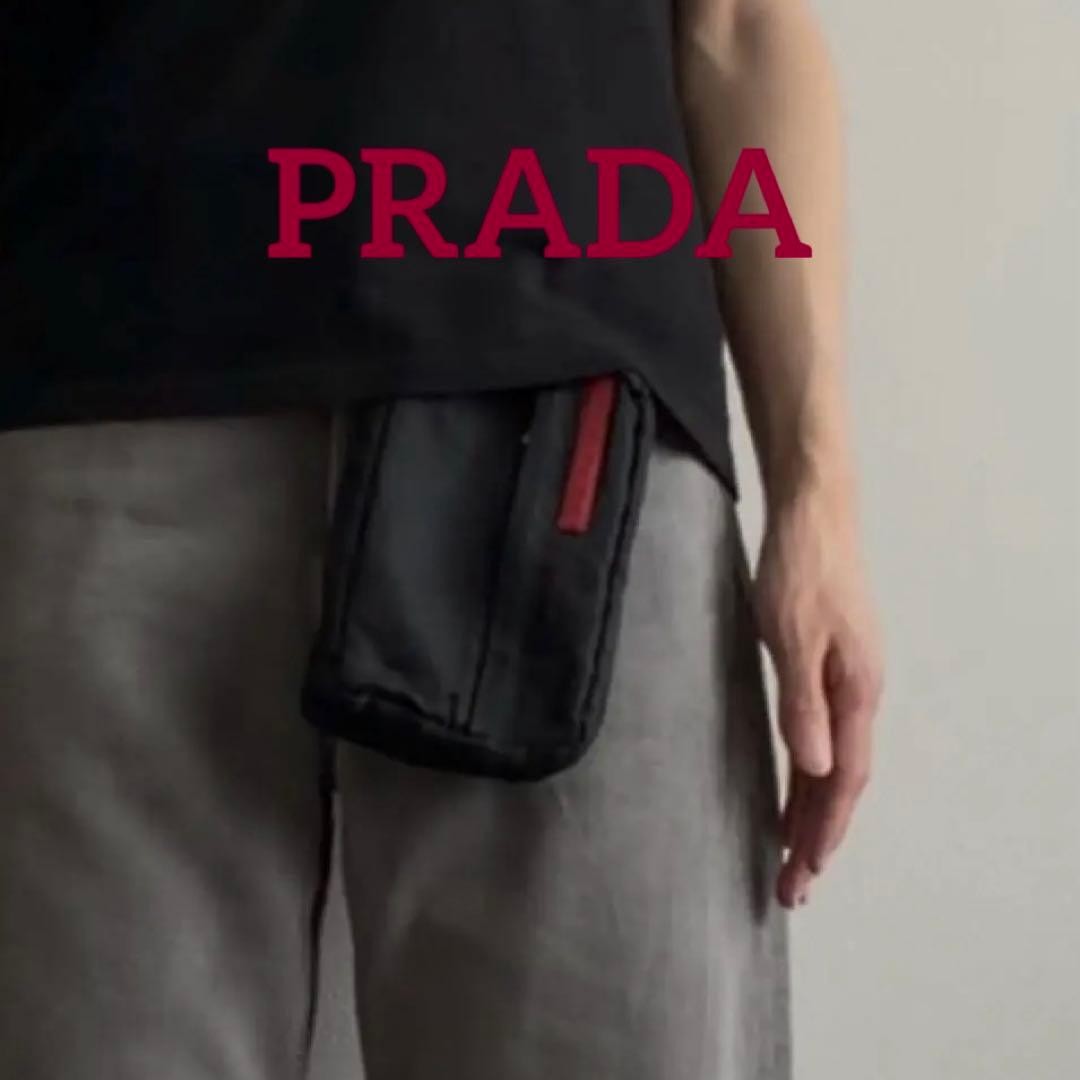 Rare Prada Sports Nylon Waist Bag Pouch Belt Bag Unisex Compact Travel