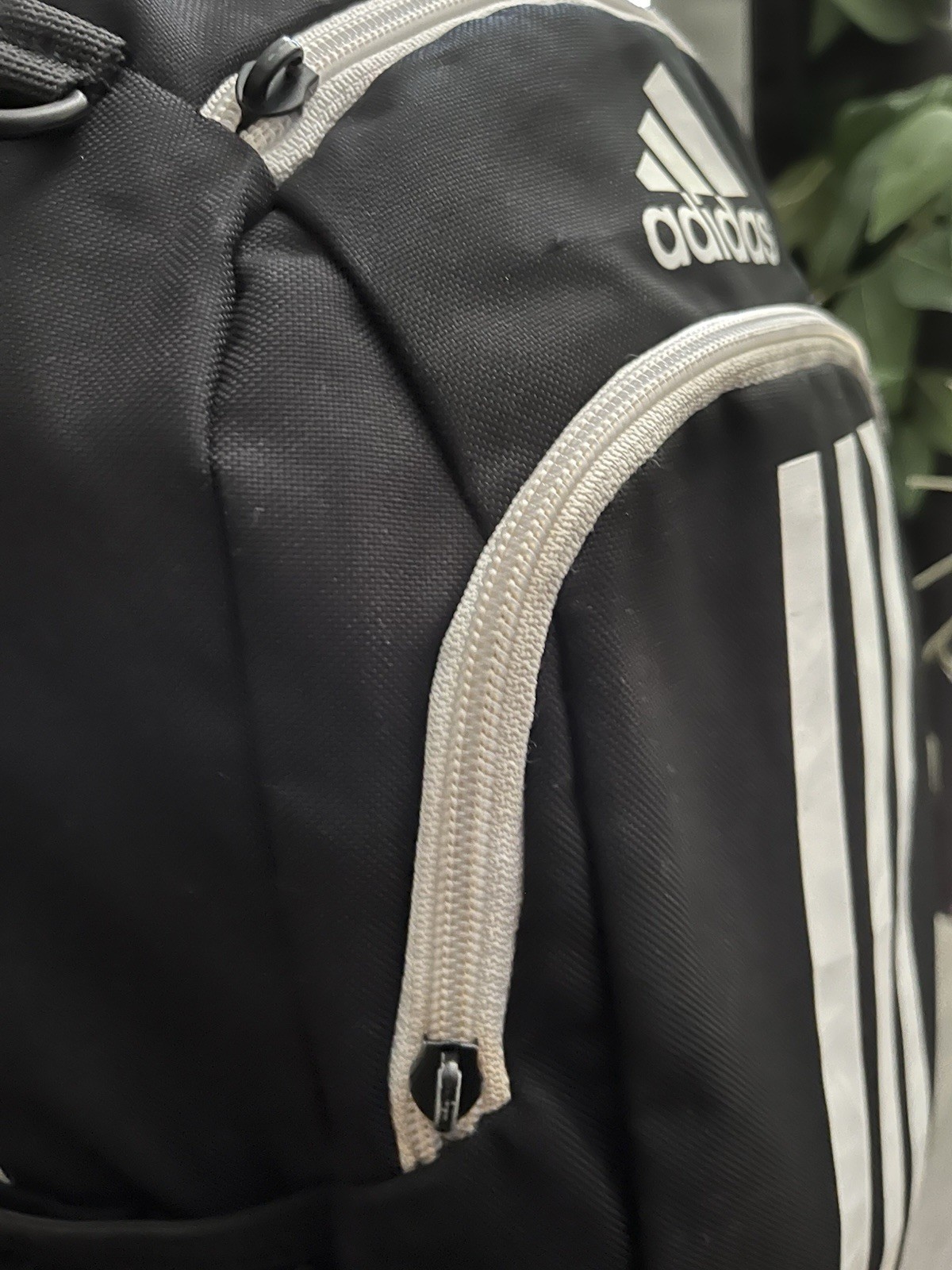 Adidas Black White 3-Stripes Backpack Bookbag School Laptop Travel Bag