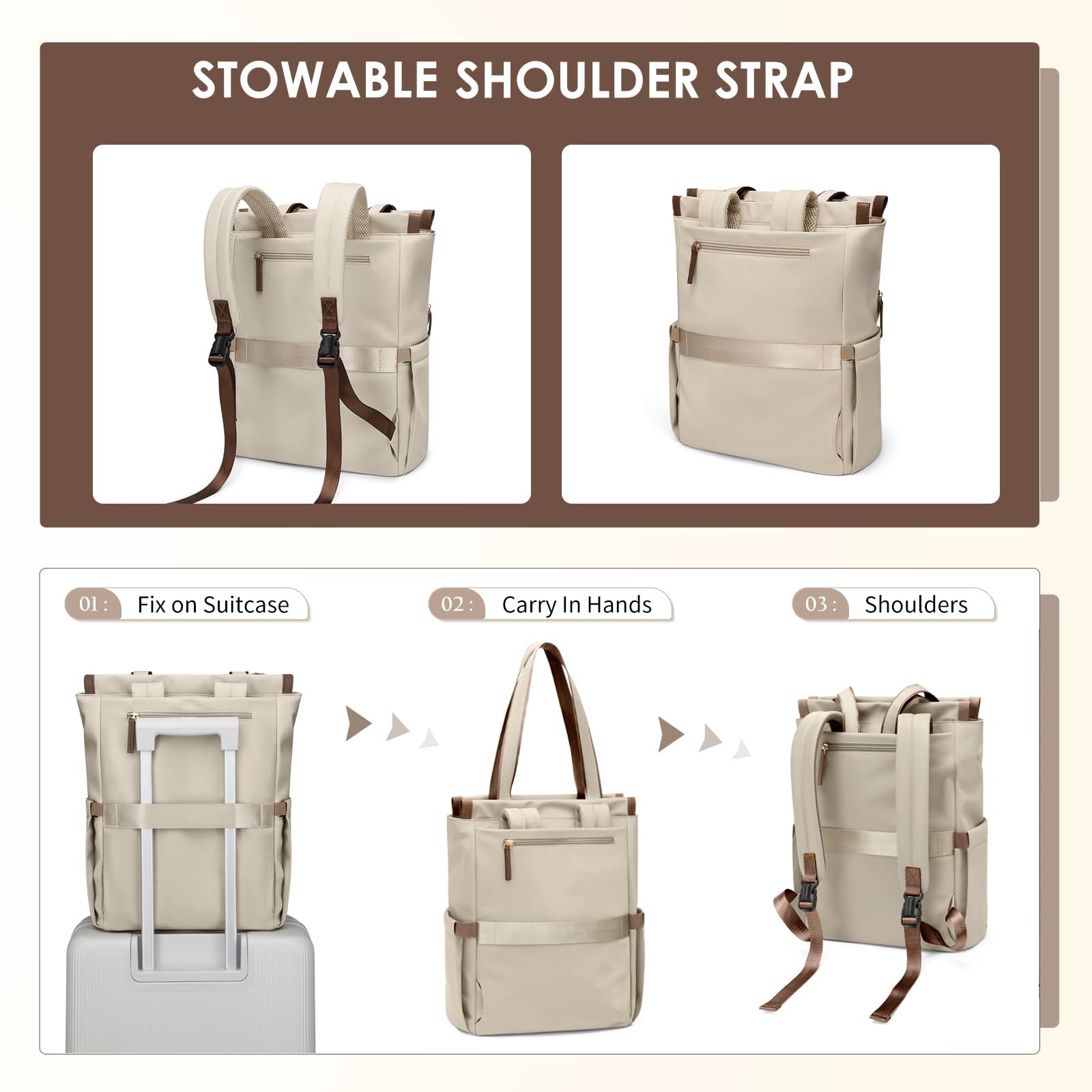 GOLF SUPAGS Convertible Laptop Backpack for Women Casual Daypack Notebook Tot…