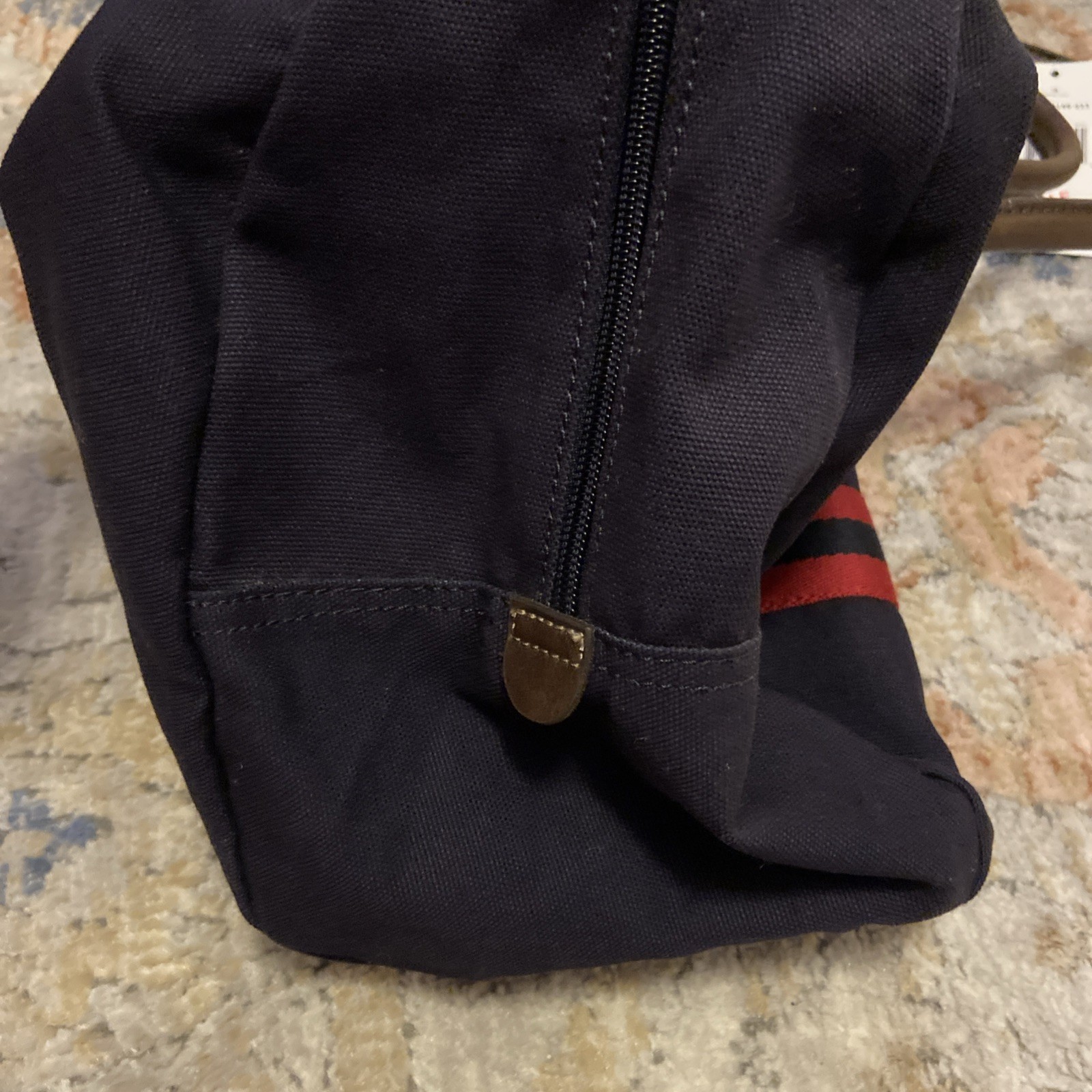 Tommy Hilfiger Weekender Duffle Bag Navy Unisex Canvas Blue Red Brown