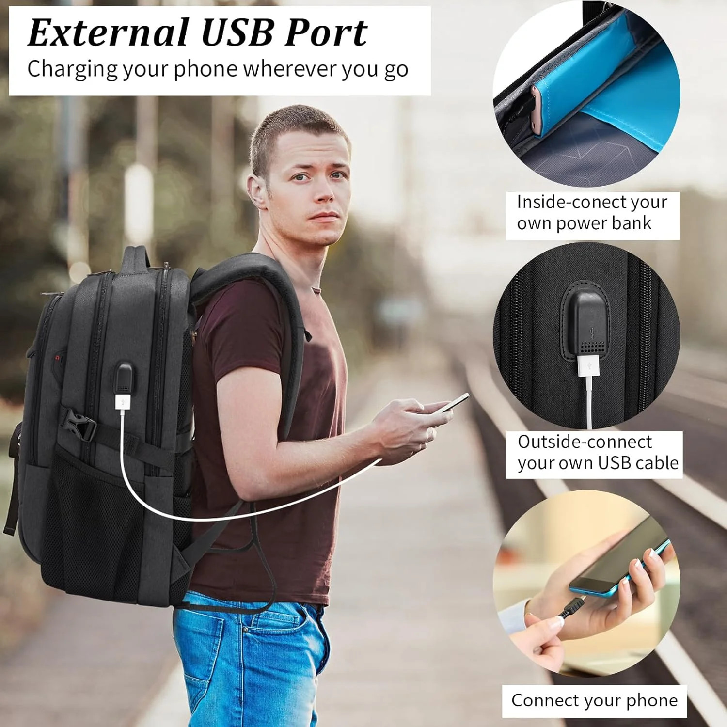 DUSLANG 17 Inch Laptop Backpack for Travel Water Resistant College Backpack for