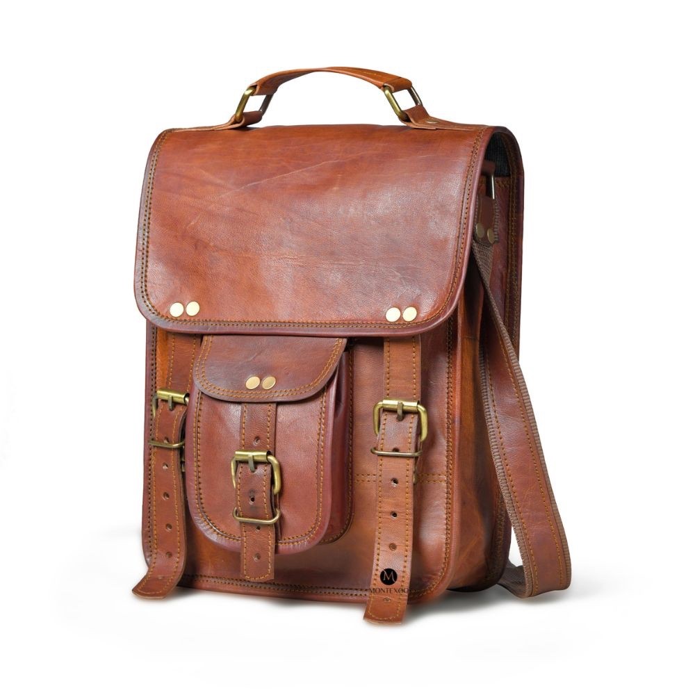 Genuine Leather Crossbody MessengerBag9x11Brown Shoulder Bag Tablet+Free Journal
